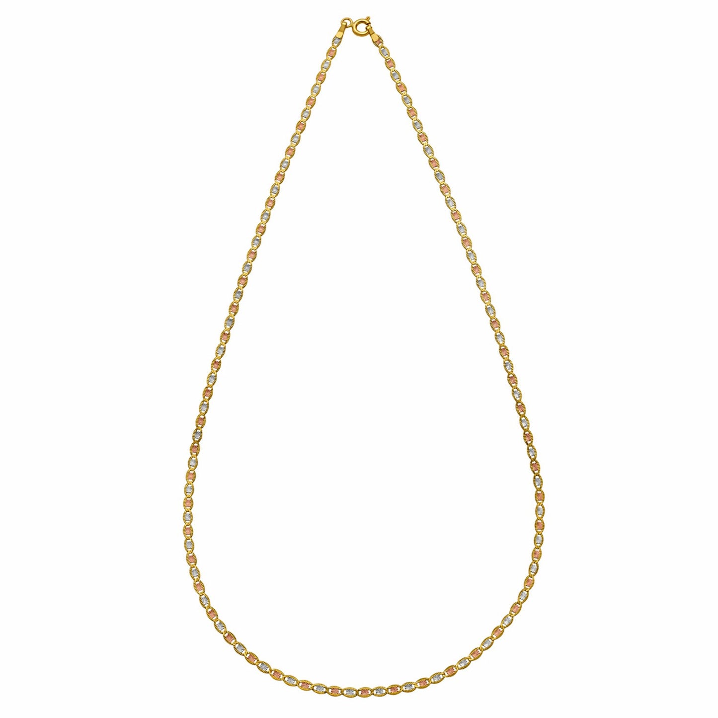 14K Tri Color Gold Pave Valentino Chain (2.00 mm)