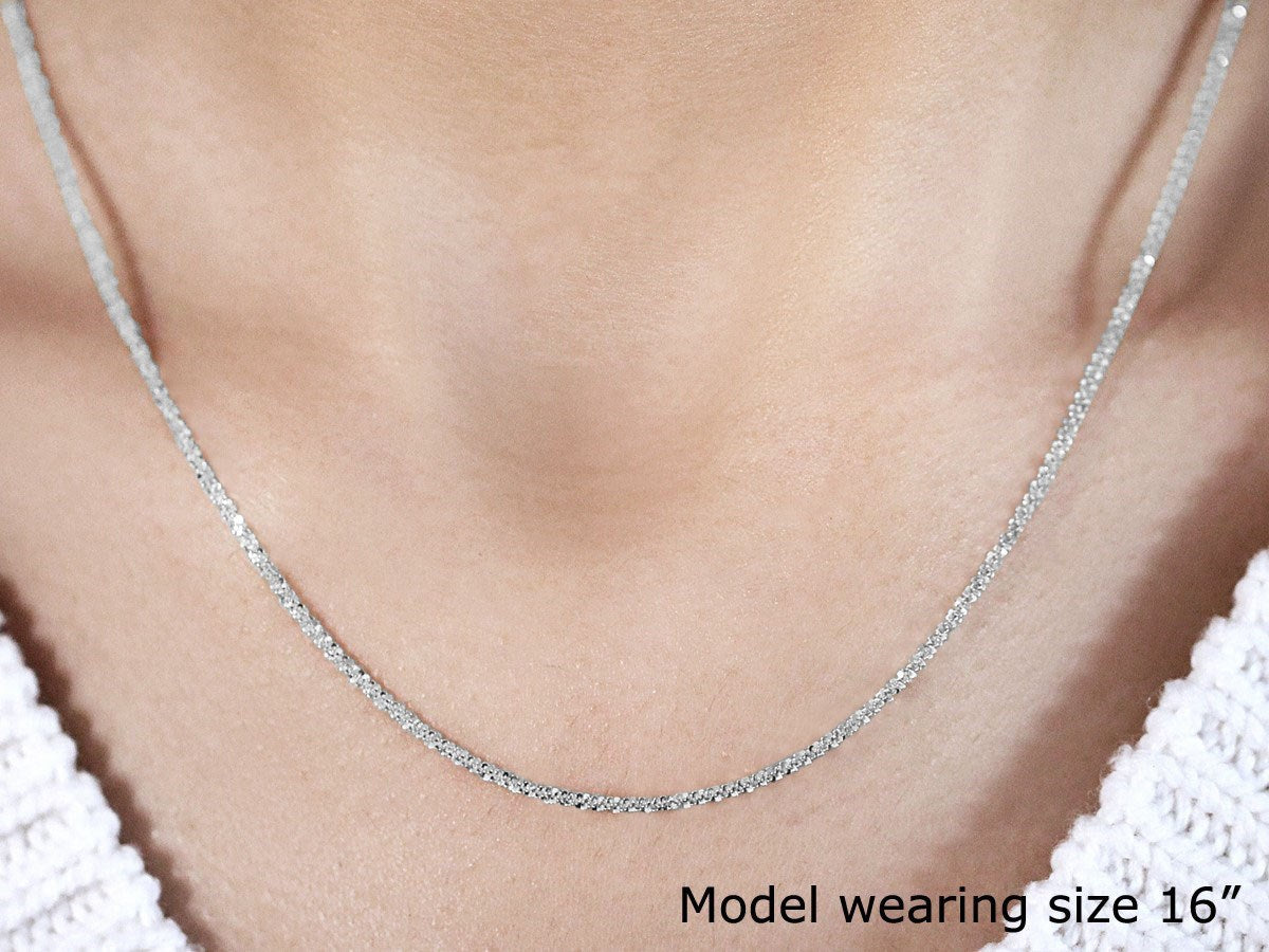 14k White Gold Sparkle Chain (1.50 mm)