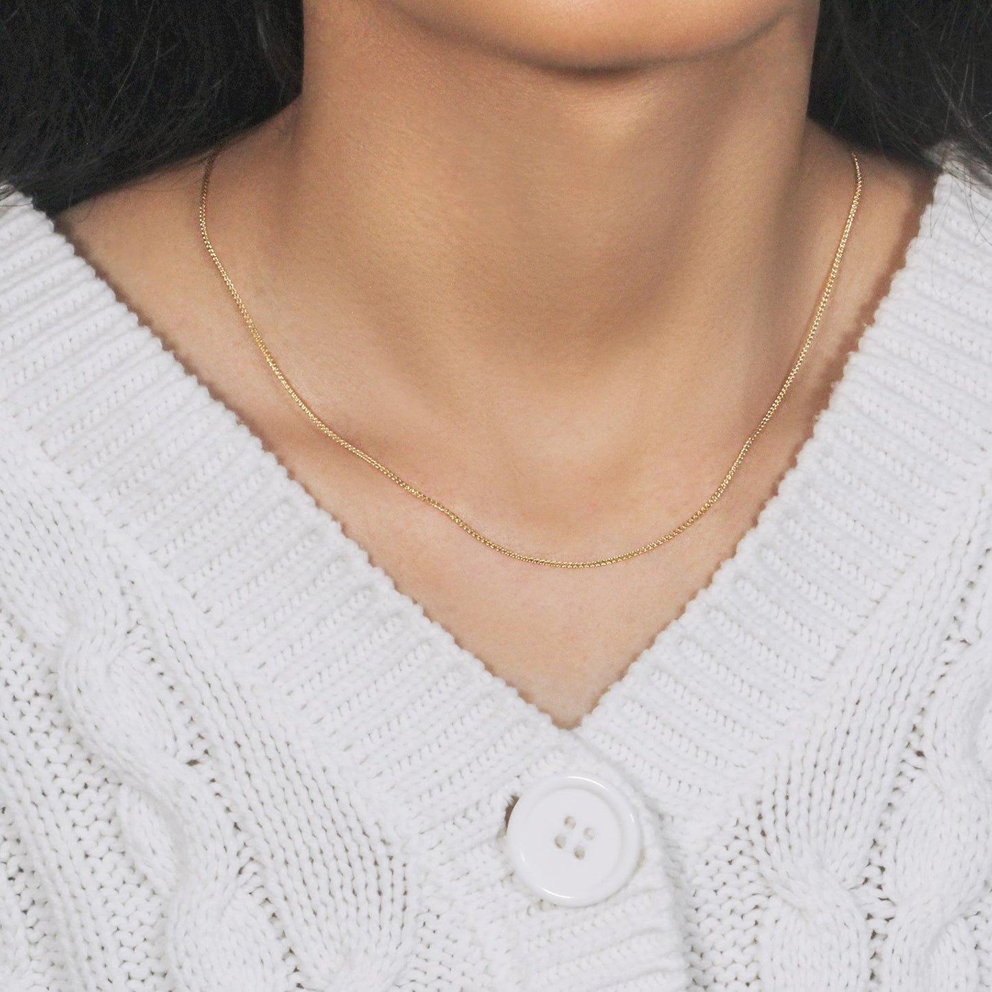 14k Yellow Gold Diamond Cut Round Wheat Chain (1.00 mm)