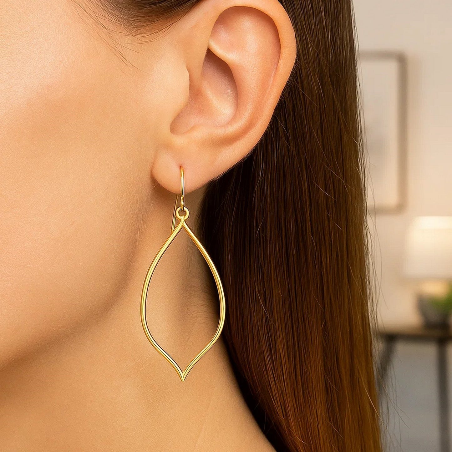 14k Yellow Gold Marquise Style Polished Earrings