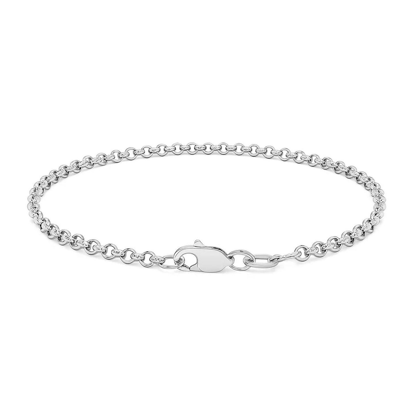 14k White Gold Rolo Bracelet (2.50 mm)