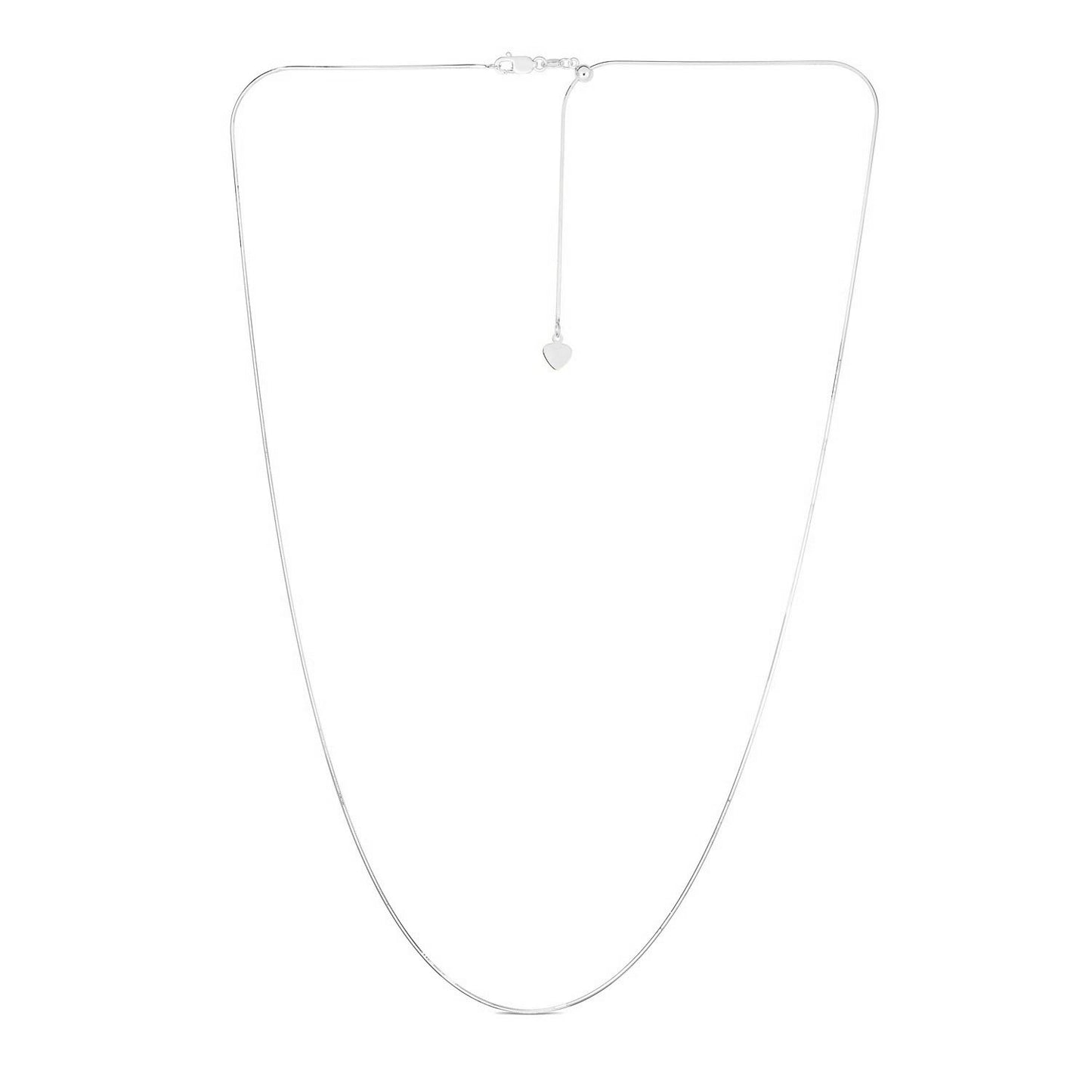 14k White Gold Adjustable Snake Chain (0.80 mm)