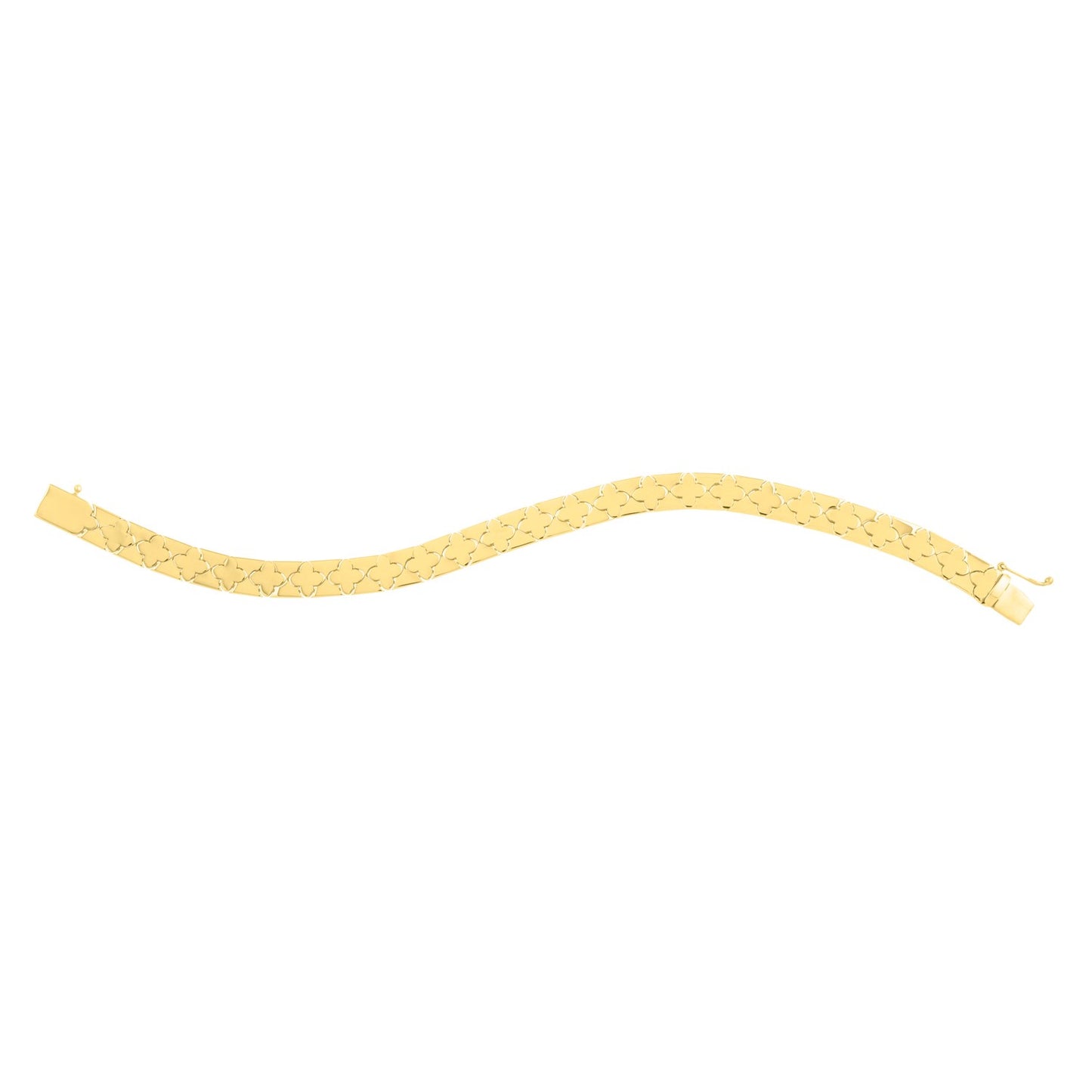 Nature Inspired Clover Bracelet in 14K Yellow Gold (6.50 mm)