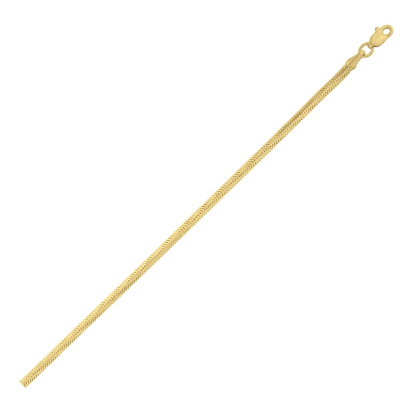14K Yellow Gold Oval Snake Chain Bracelet (2.60 mm)