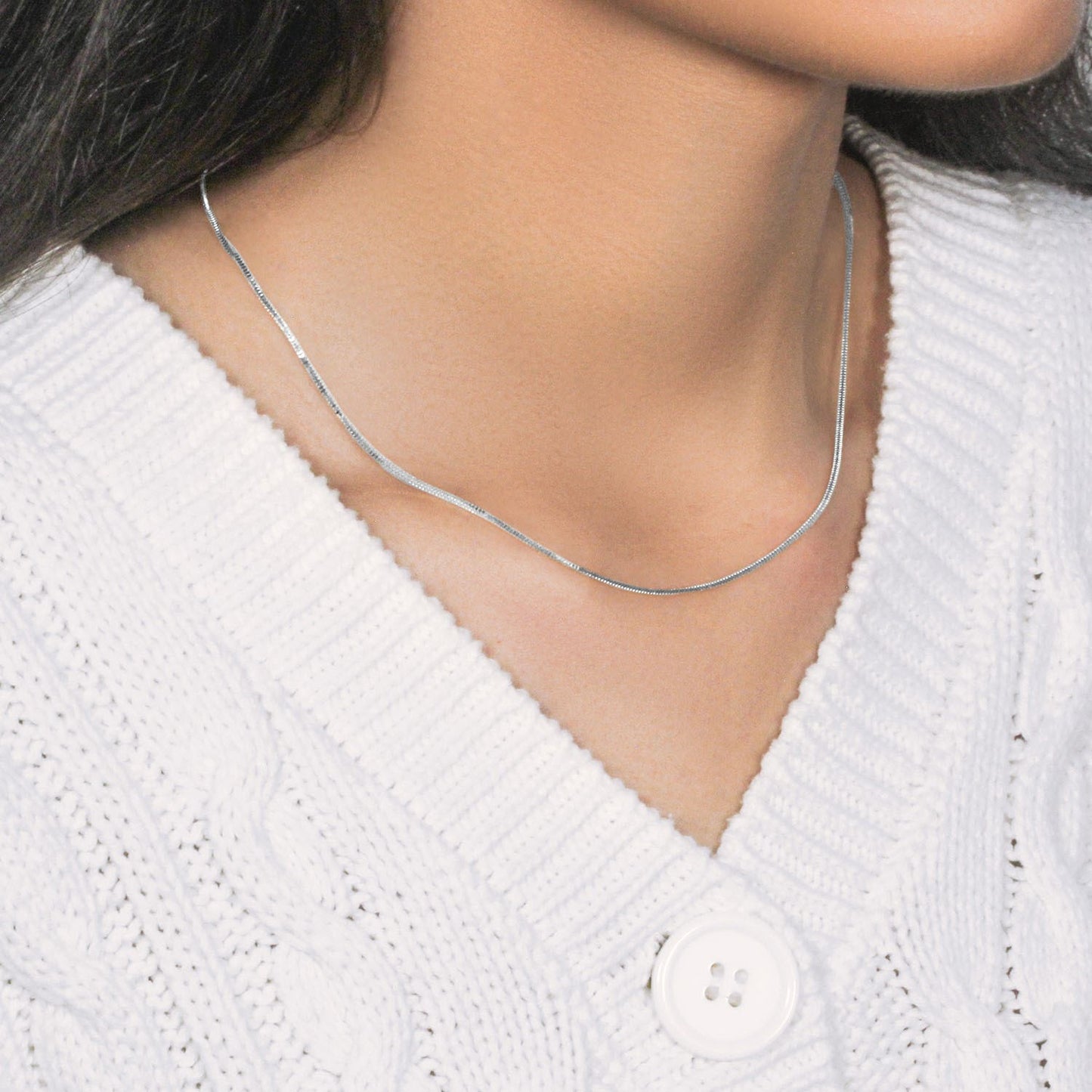 14k White Gold Milano Chain (1.10 mm)