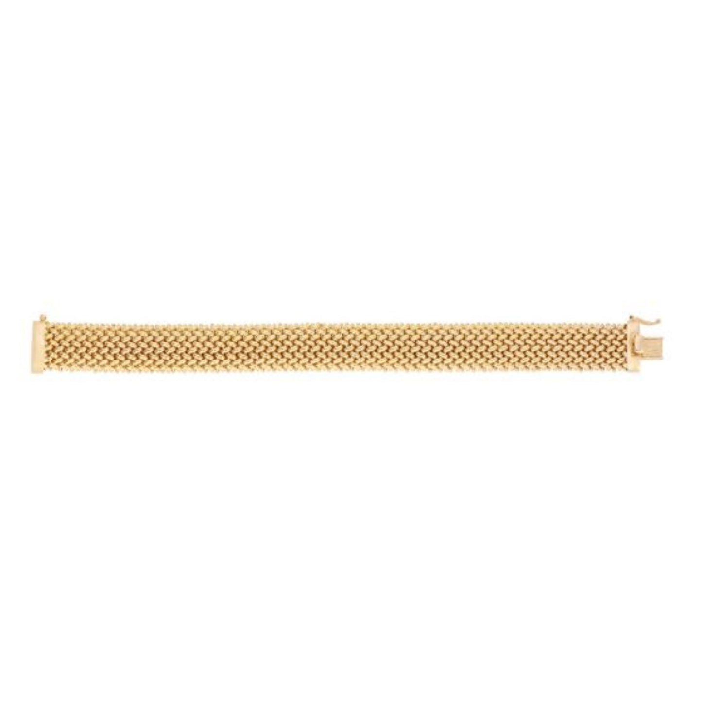 14k Yellow Gold High Polish Thick Braided Bracelet (14.50 mm)
