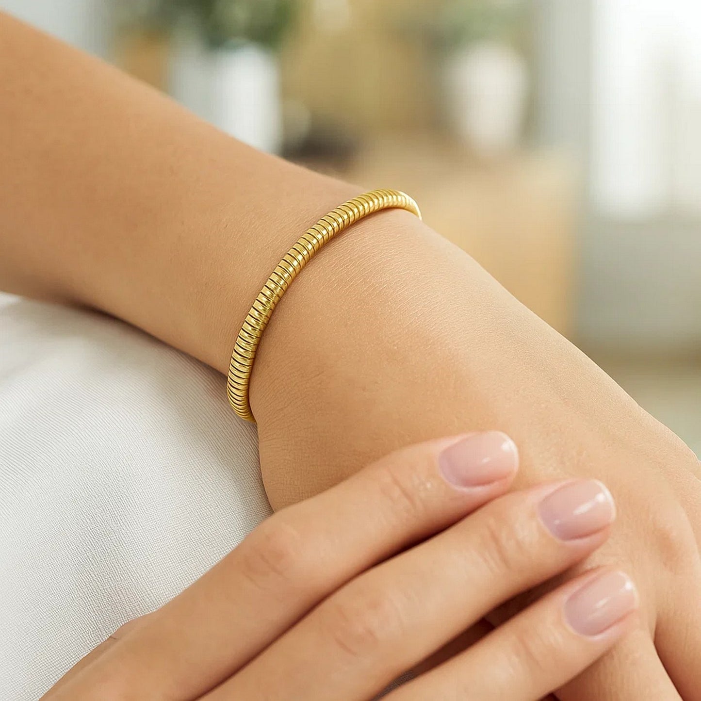 Tubogas Bracelet in 14K Yellow Gold (5.00 mm)