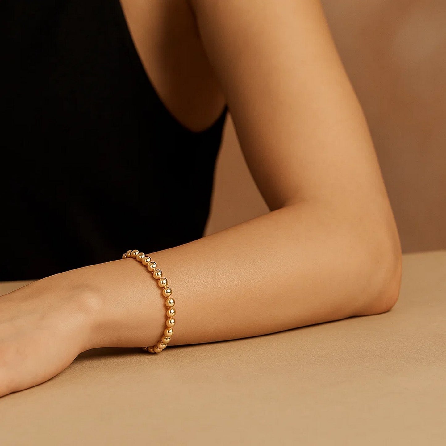 14k Yellow Gold Bead Bracelet (4.00 mm)