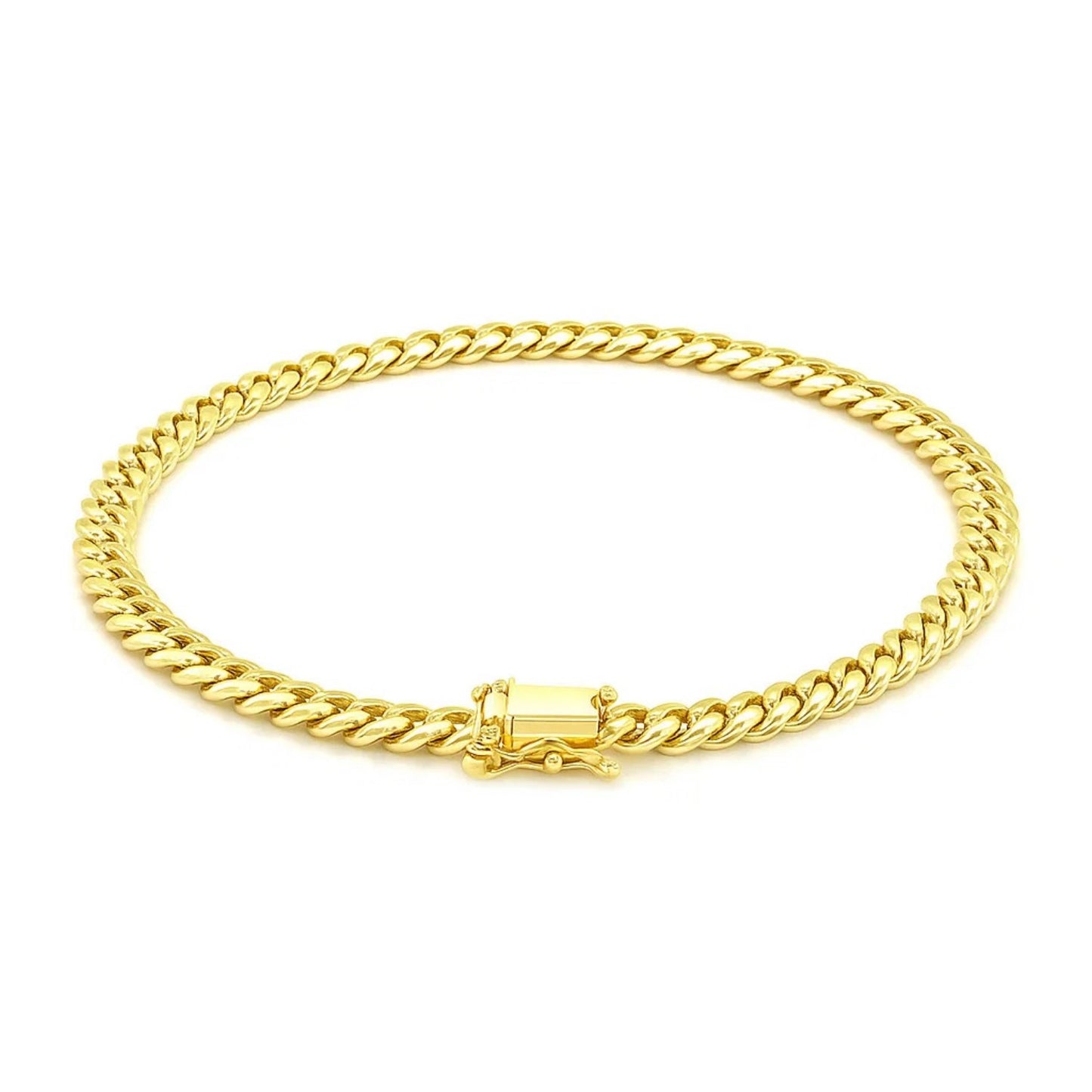 10k Yellow Gold Classic Miami Cuban Solid Bracelet (5.00 mm)