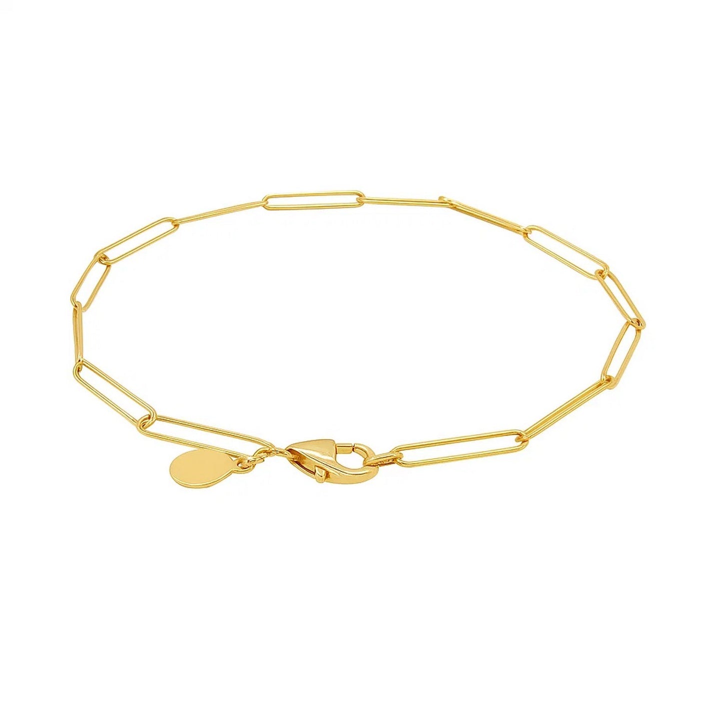 14k Yellow Gold Wire Paperclip Bracelet (2.70 mm)