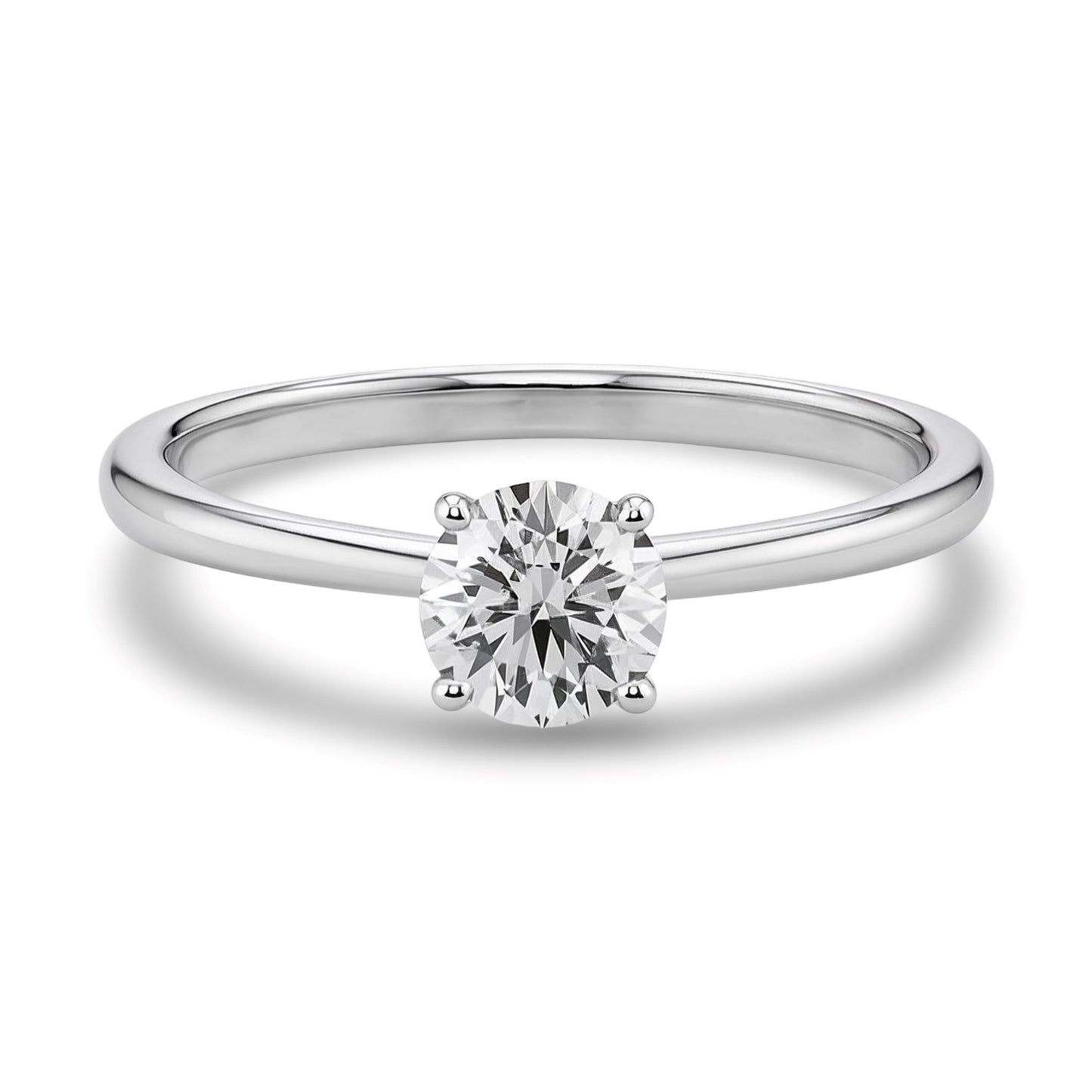 3/4 Carat Round Lab Grown IGI G/VS1 Diamond Solitaire Ring in 10K White Gold