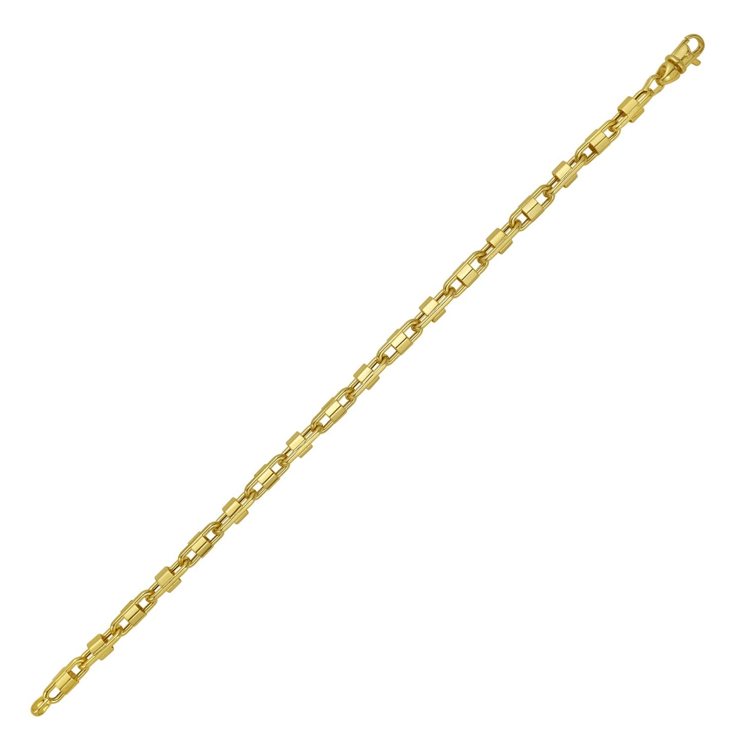 14K Yellow Gold Square Byzantine Chain Bracelet (2.00 mm)