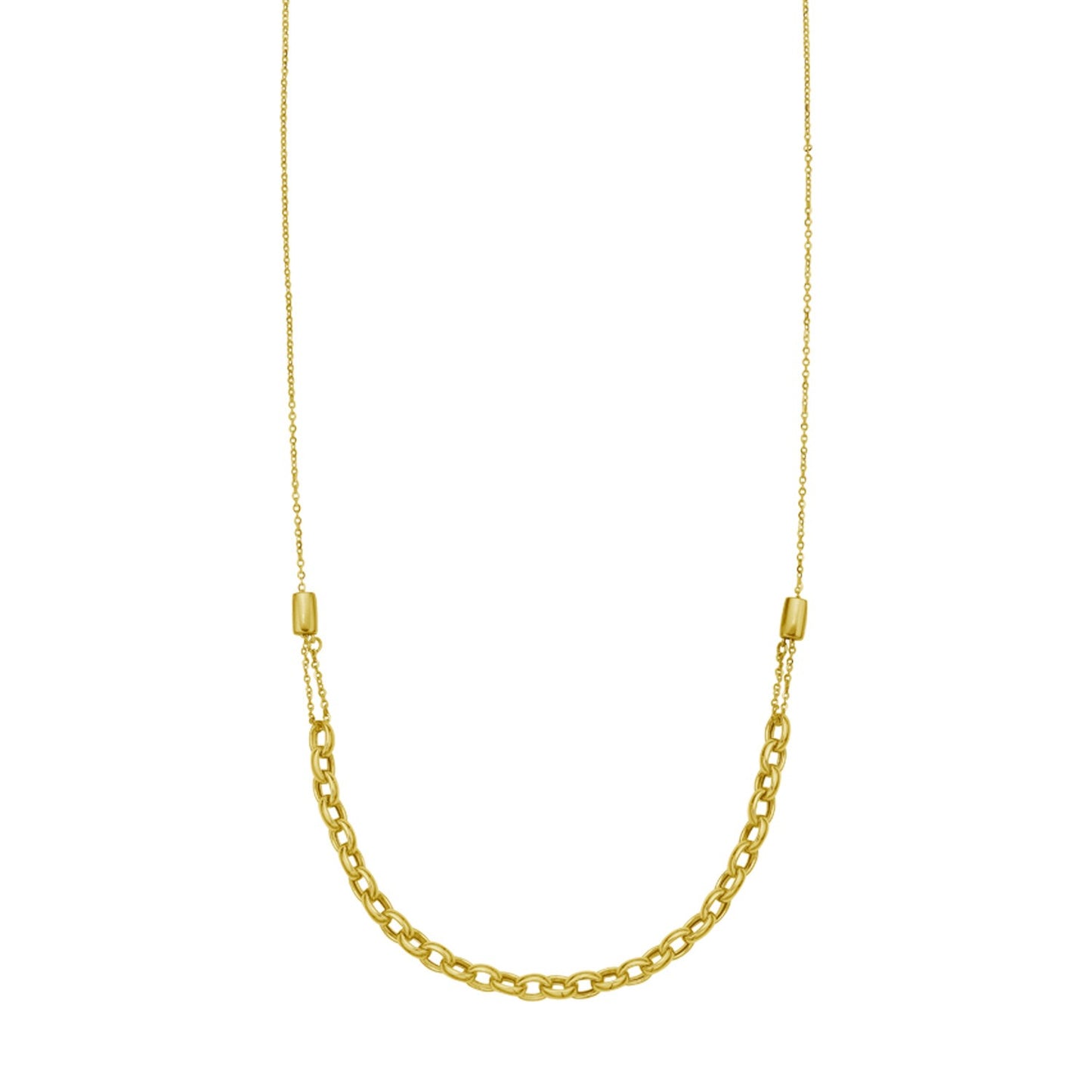 14K Yellow Gold Adjustable Rolo Link Necklace