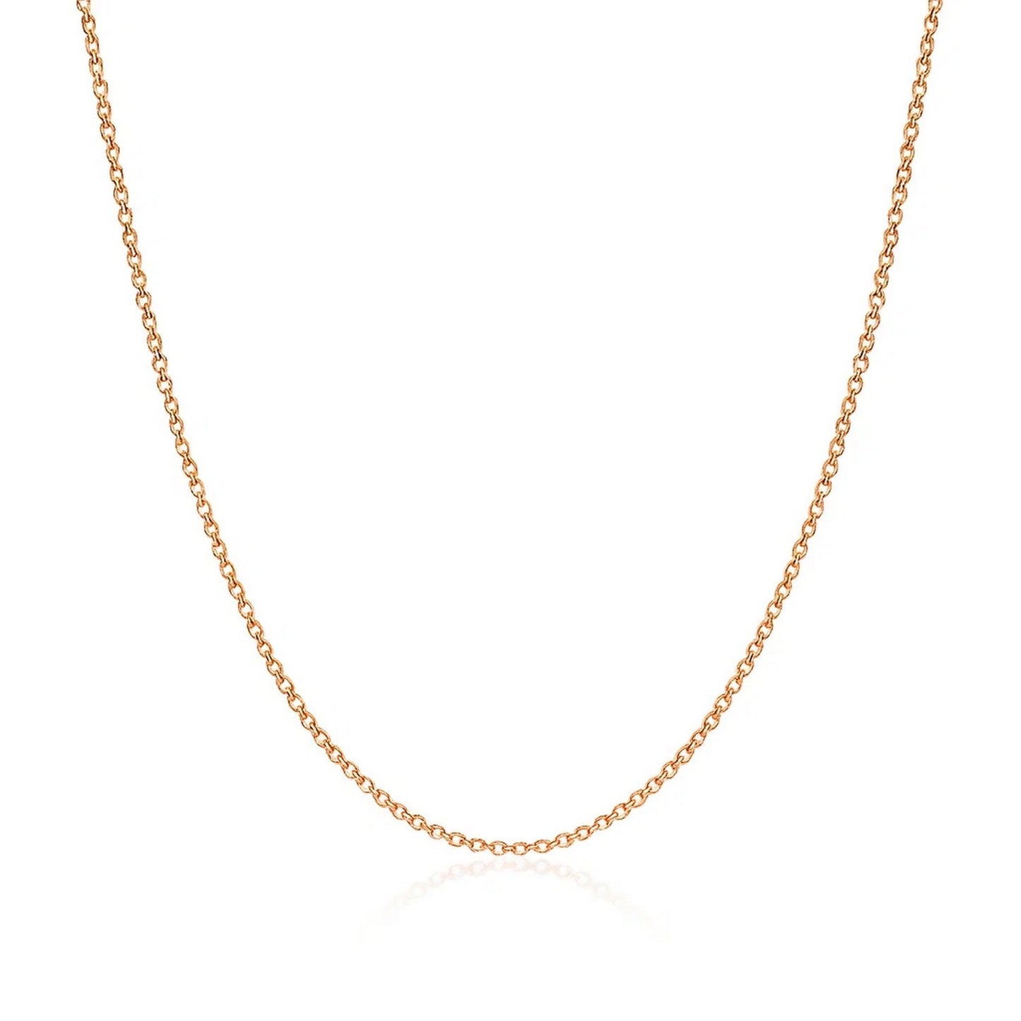 14k Rose Gold Diamond Cut Cable Link Chain (1.10 mm)