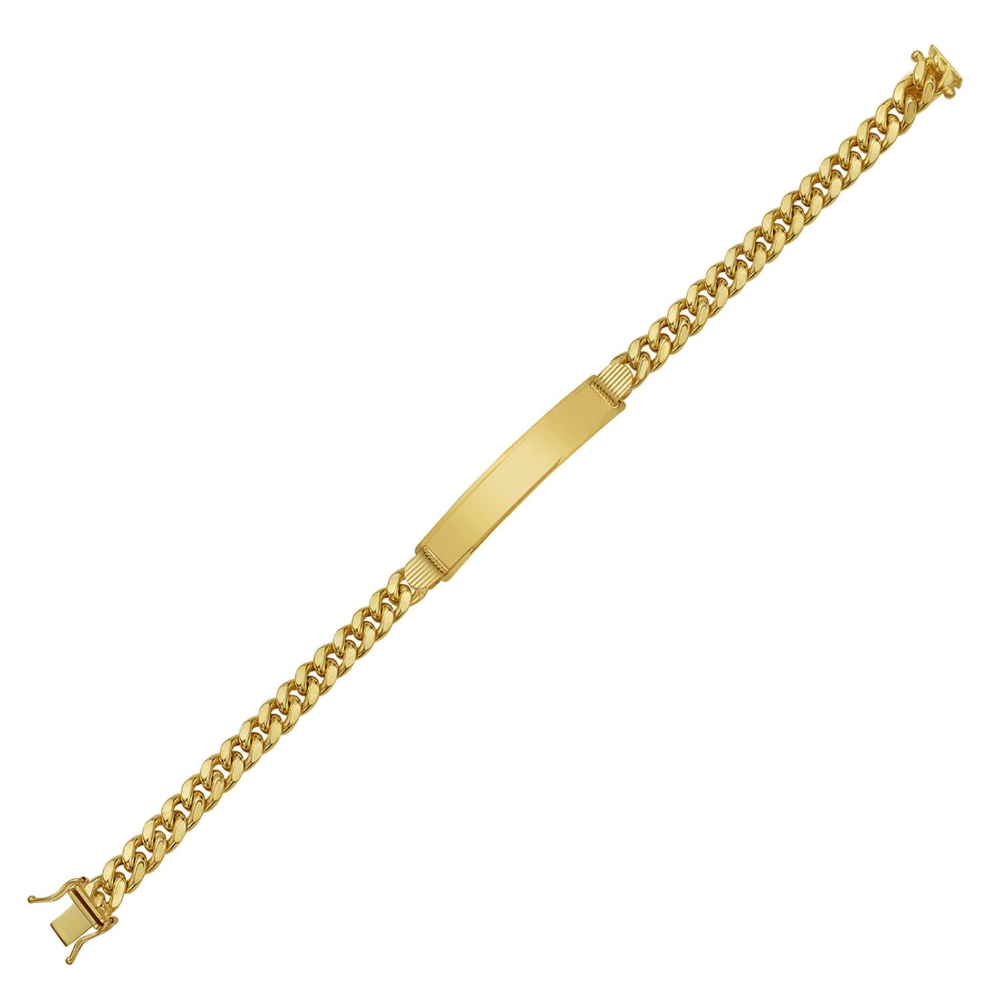 14K Yellow Gold Lite Cuban ID Bracelet (6.60 mm)