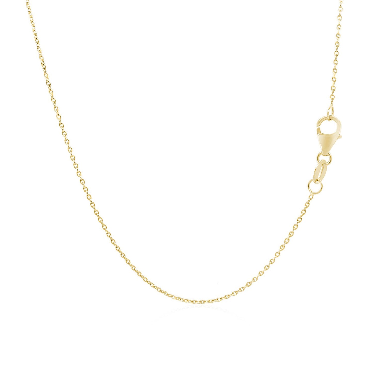 18k Yellow Gold Round Cable Link Chain (0.97 mm)