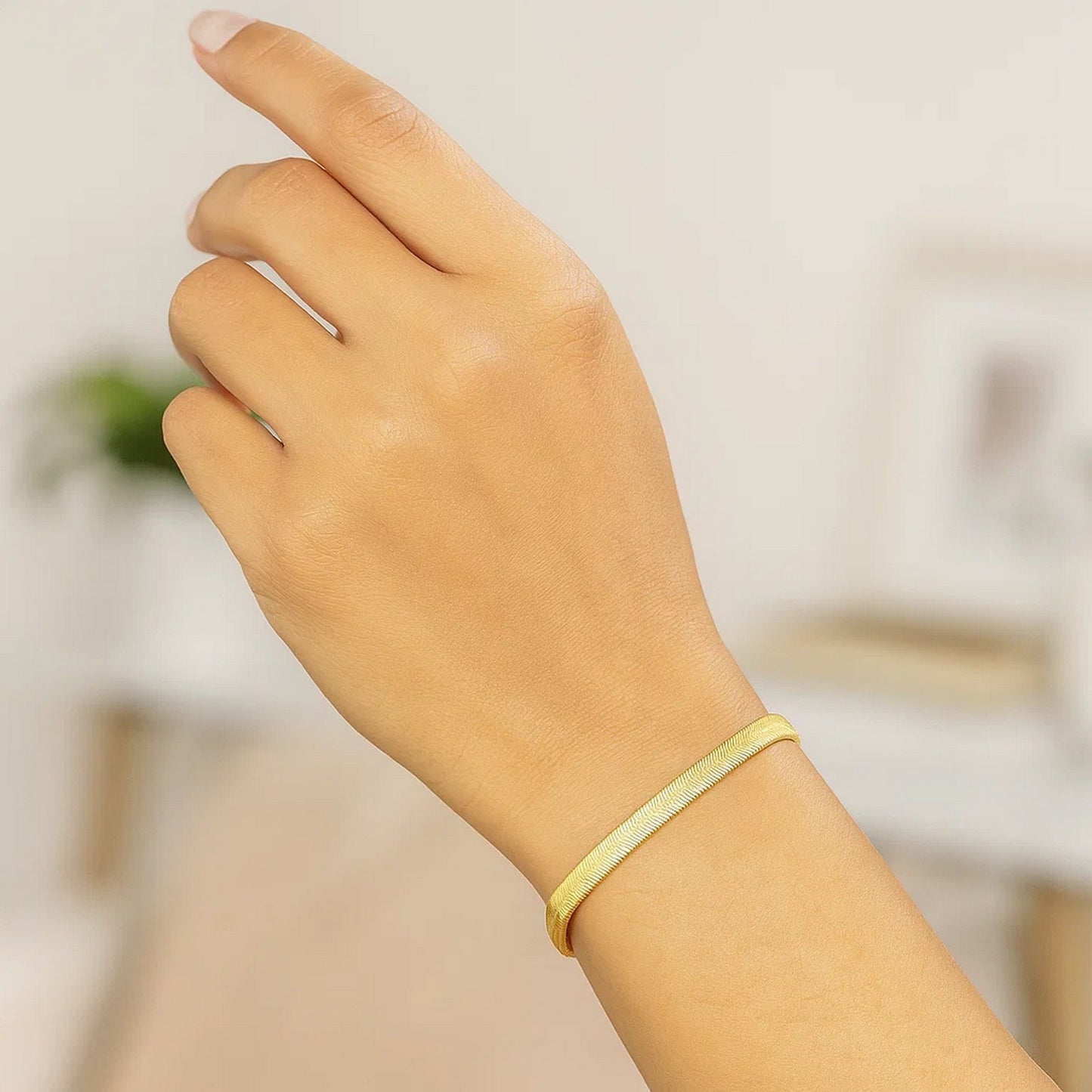 Imperial Herringbone Bracelet in 10k Yellow Gold (5.00 mm)