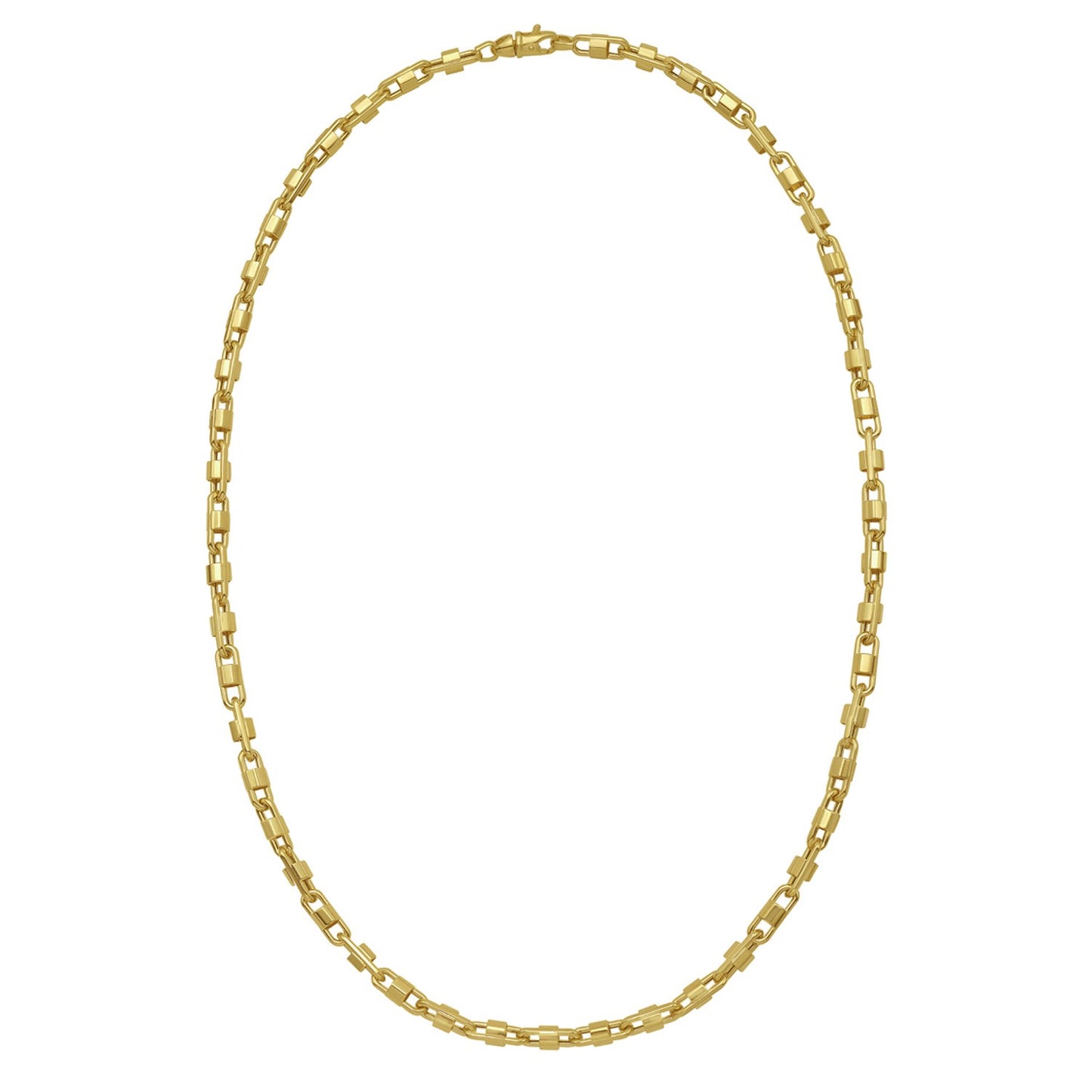 14K Yellow Gold Square Byzantine Chain Necklace (2.00 mm)