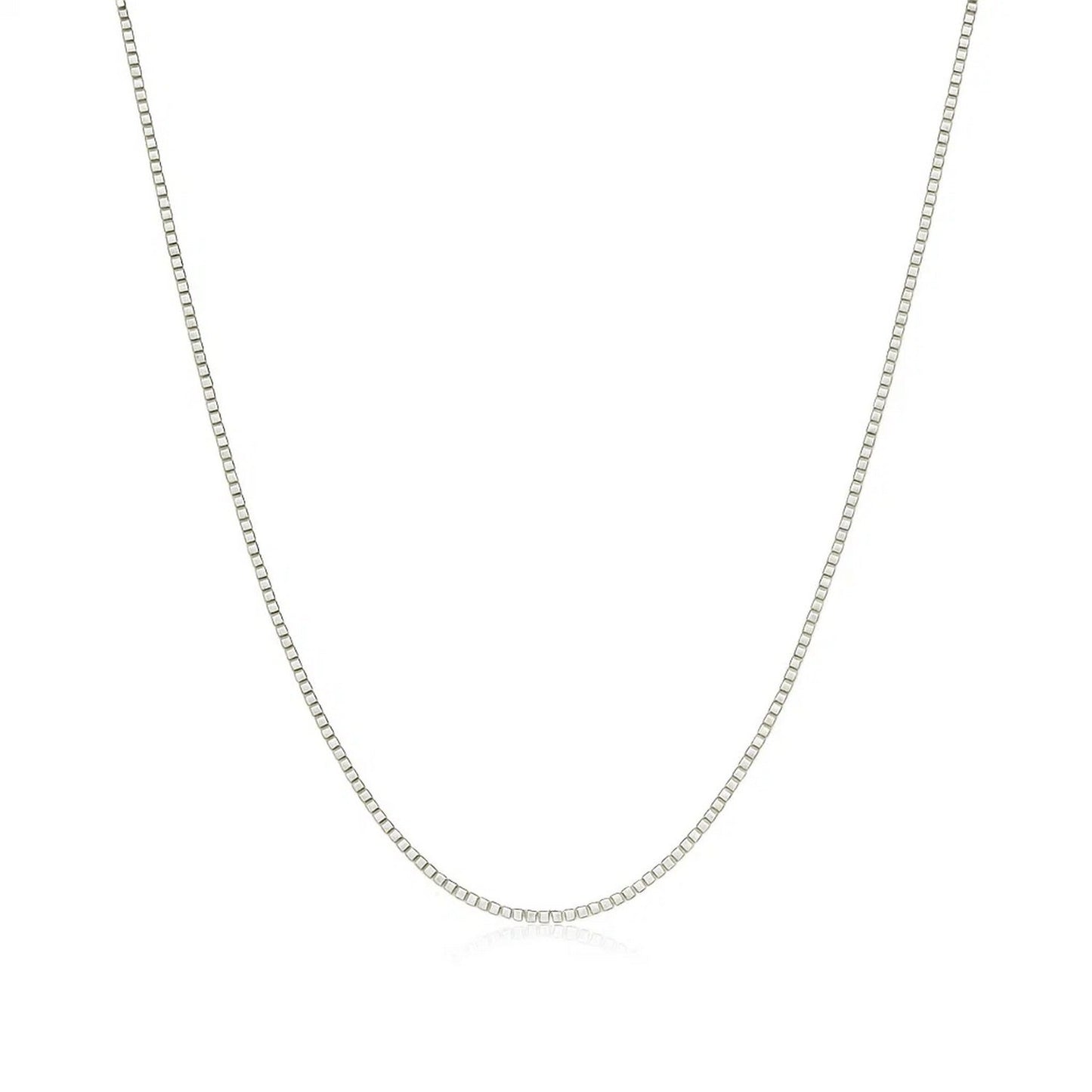 14k White Gold Classic Box Chain (0.68 mm)