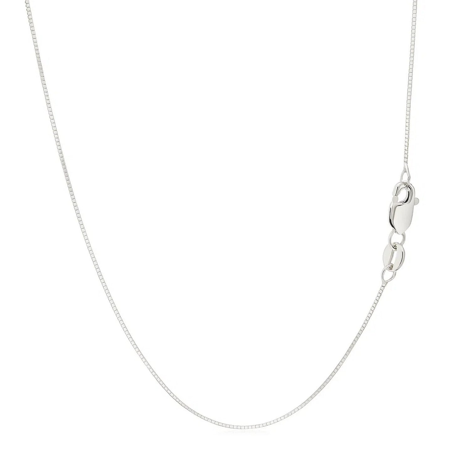 14k White Gold Classic Box Chain (0.68 mm)