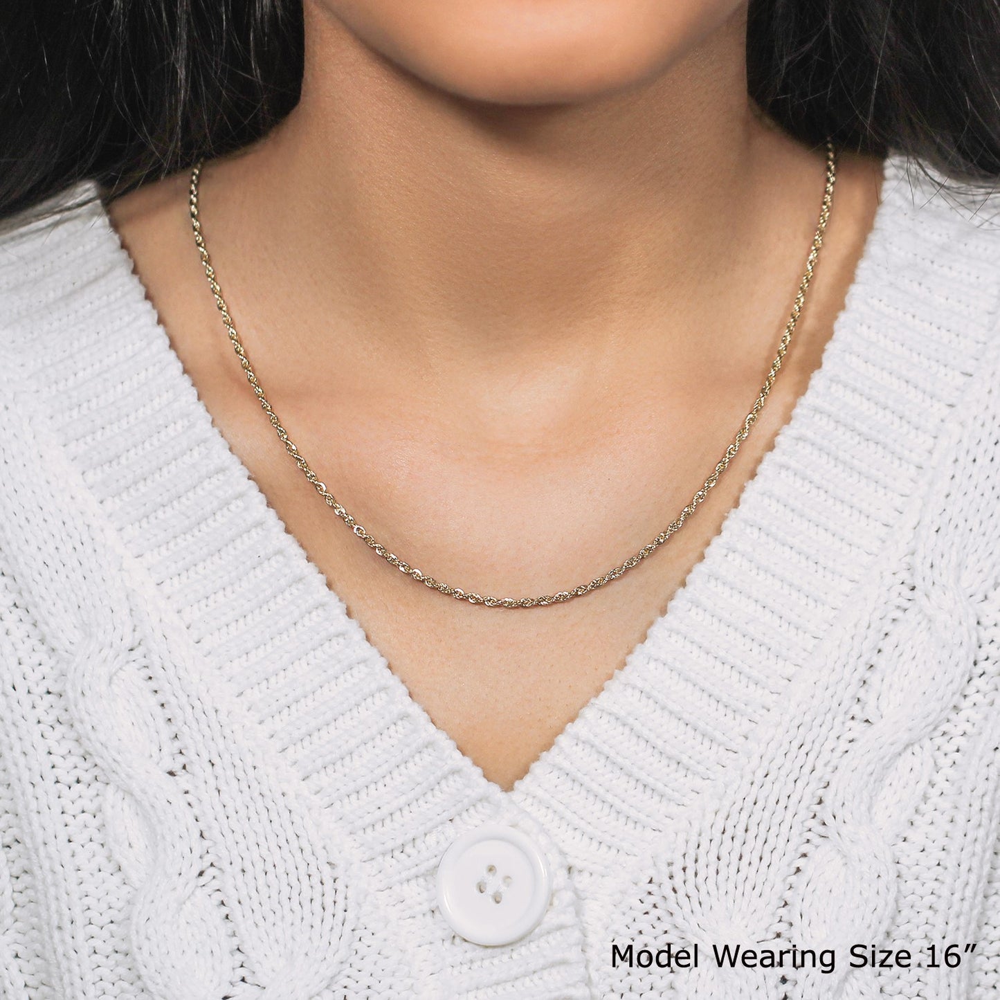 14k Yellow Gold Light Rope Chain (2.00 mm)