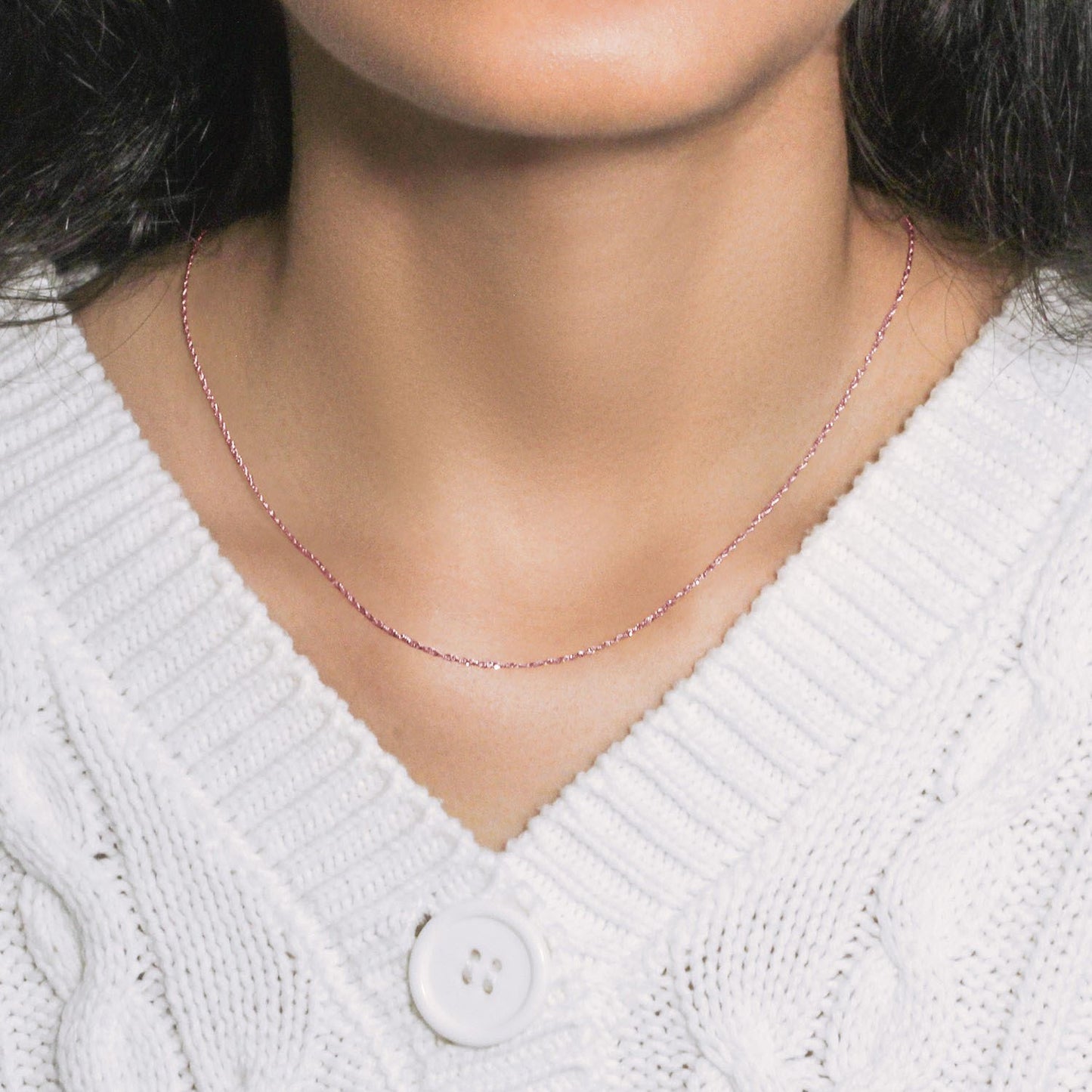 14k Rose Gold Singapore Chain (1.10 mm)