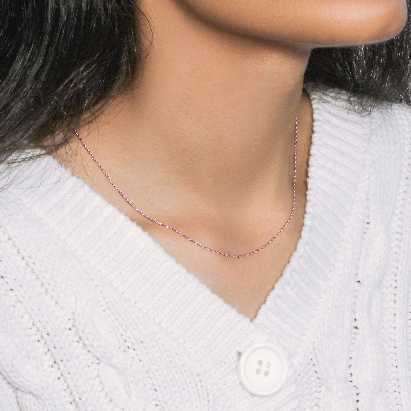 14k Rose Gold Singapore Chain (1.10 mm)