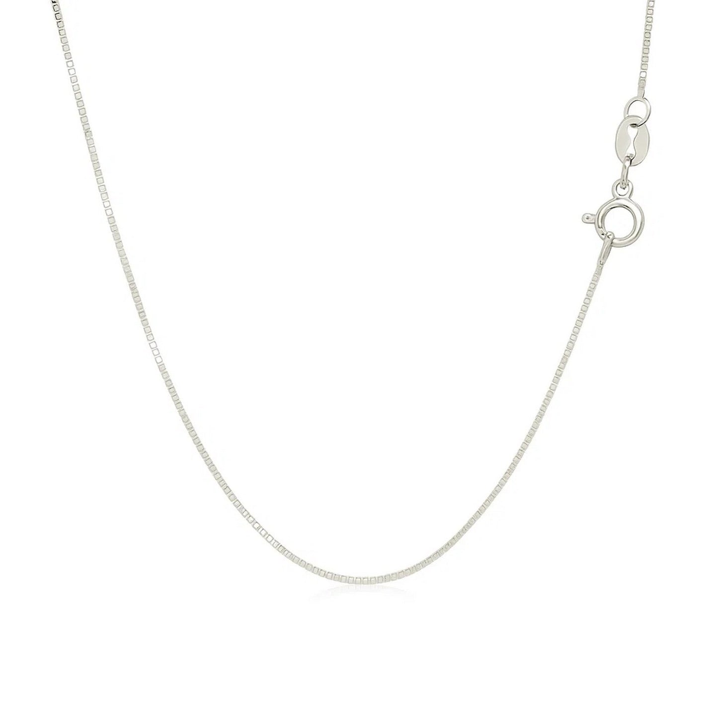 14k White Gold Classic Box Chain (0.60 mm)
