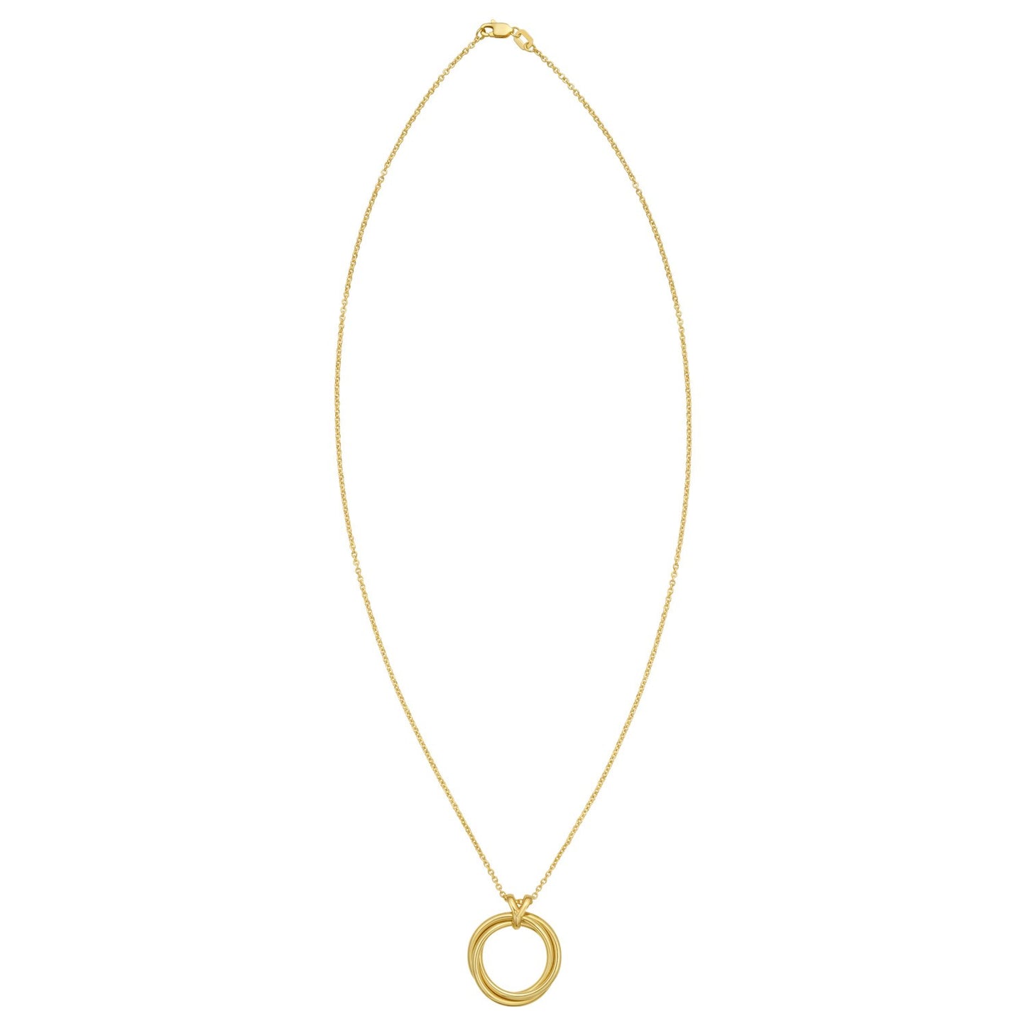 14K Yellow Gold Interlocking Medium Trinity Necklace