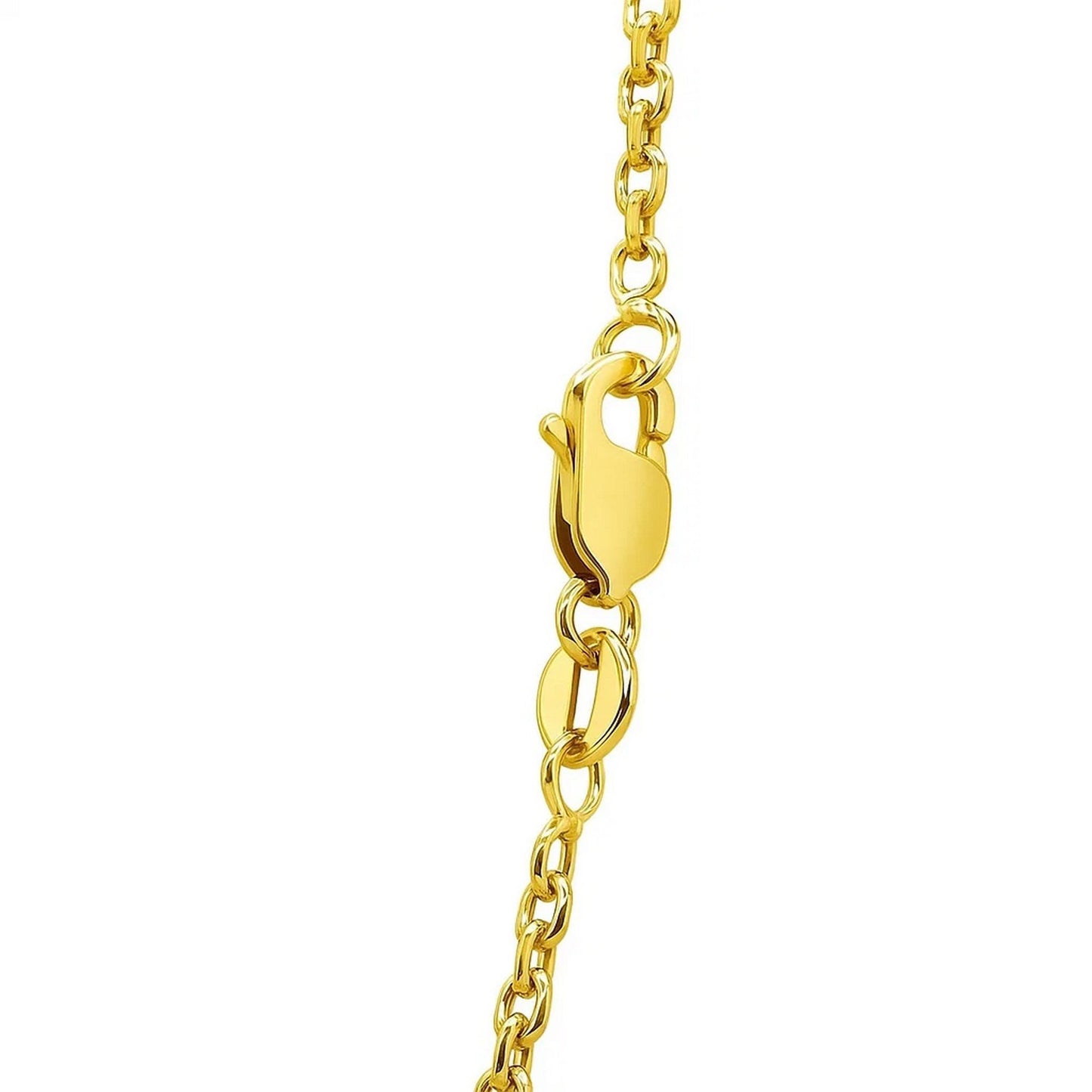 14k Yellow Gold Diamond Cut Cable Link Chain (1.90 mm)