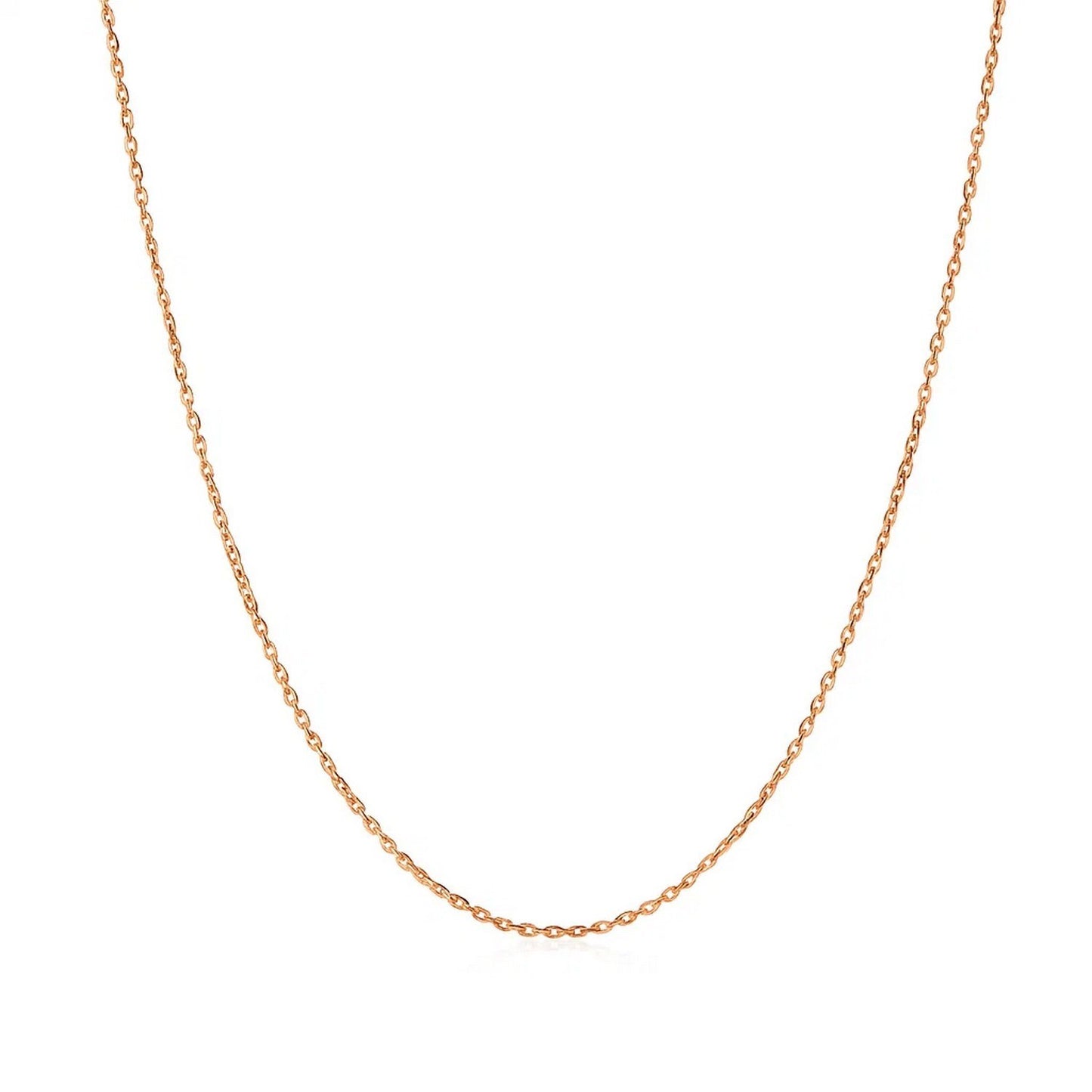 14k Pink Gold Diamond Cut Cable Link Chain (0.87 mm)