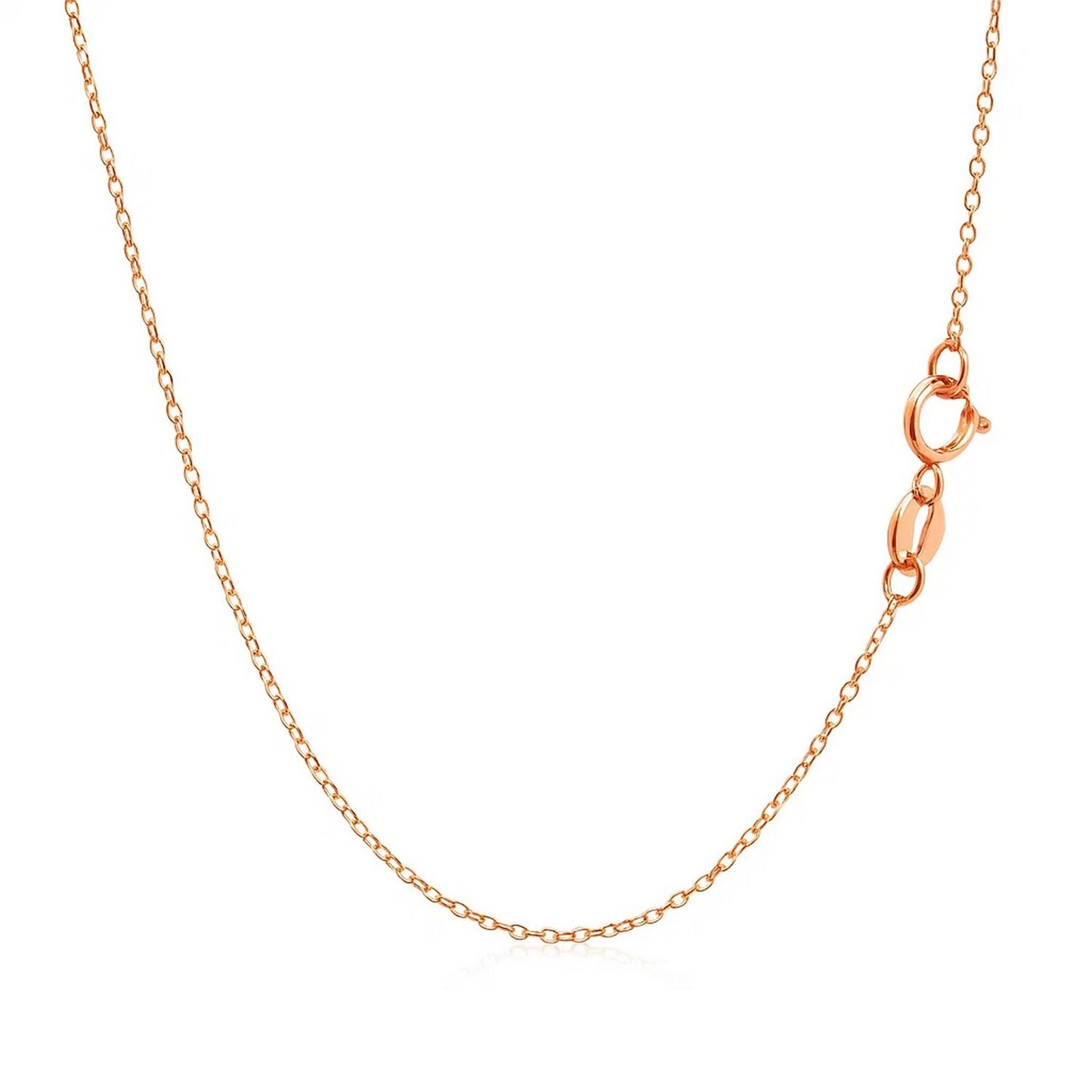 14k Pink Gold Diamond Cut Cable Link Chain (0.87 mm)