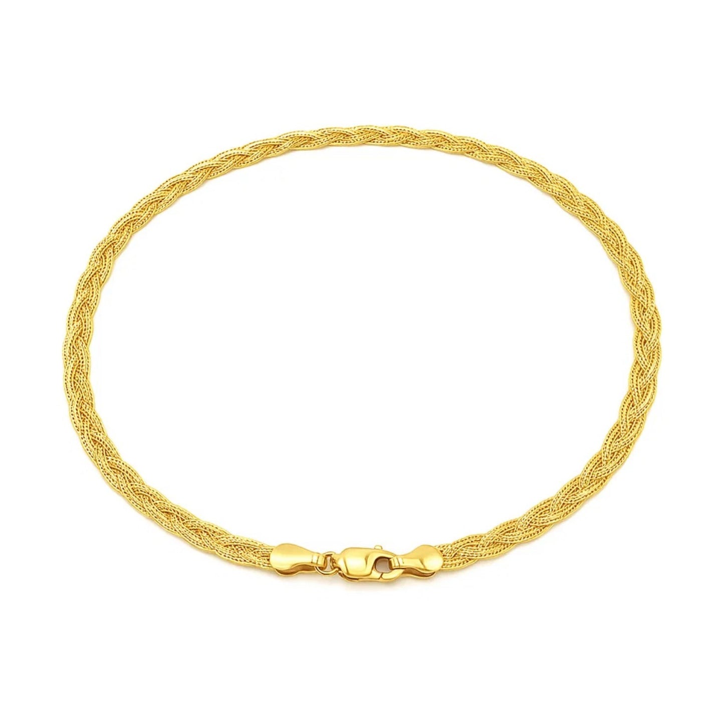 14k Yellow Gold Braided Bracelet  (3.50 mm)