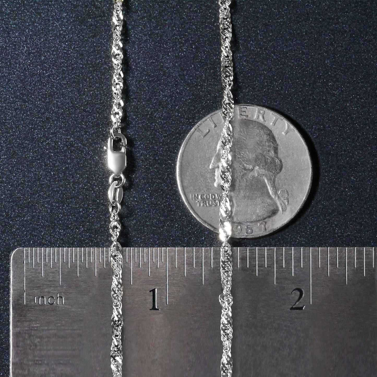 14k White Gold Singapore Chain (2.10 mm)