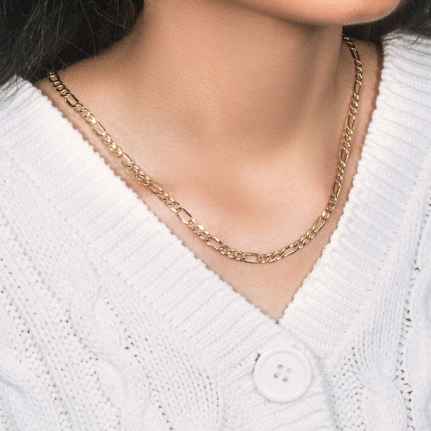 10k Yellow Gold Lite Figaro Chain (4.70 mm)