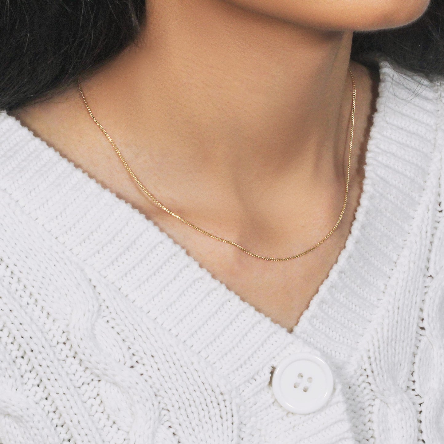 14k Yellow Gold Diamond Cut Round Wheat Chain (1.00 mm)