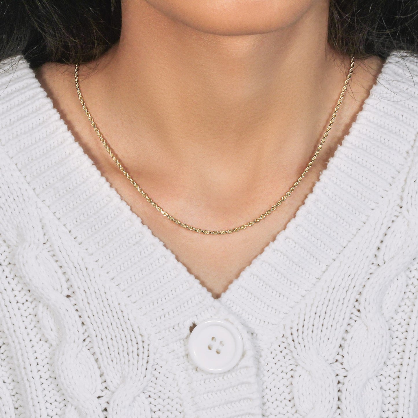 10k Yellow Gold Solid Diamond Cut Rope Chain (2.00 mm)