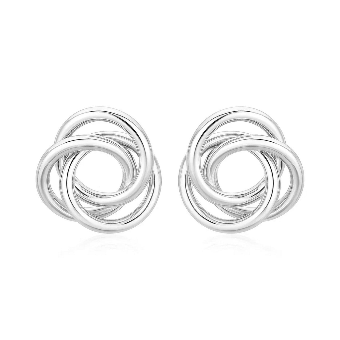 Polished Open Love Knot Earrings in Sterling Silver