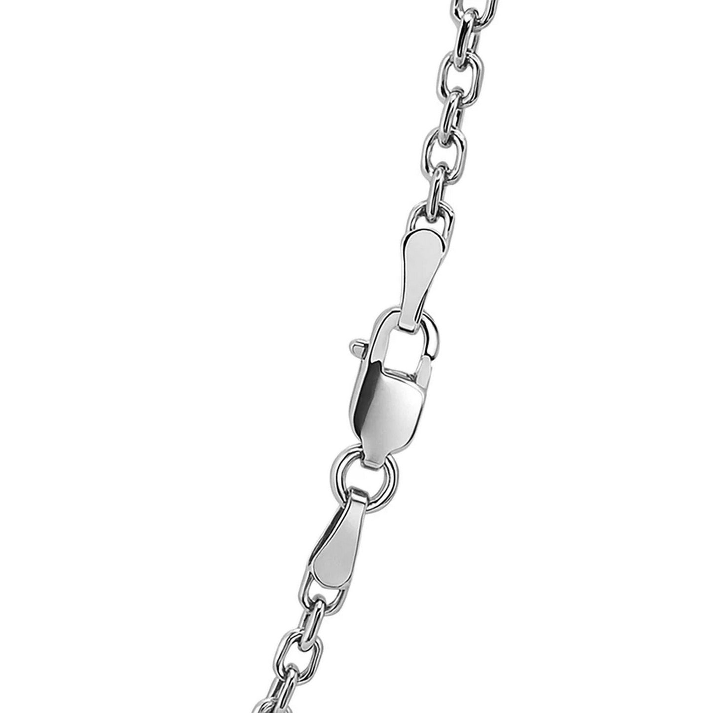 14k White Gold Diamond Cut Cable Link Chain (2.20 mm)