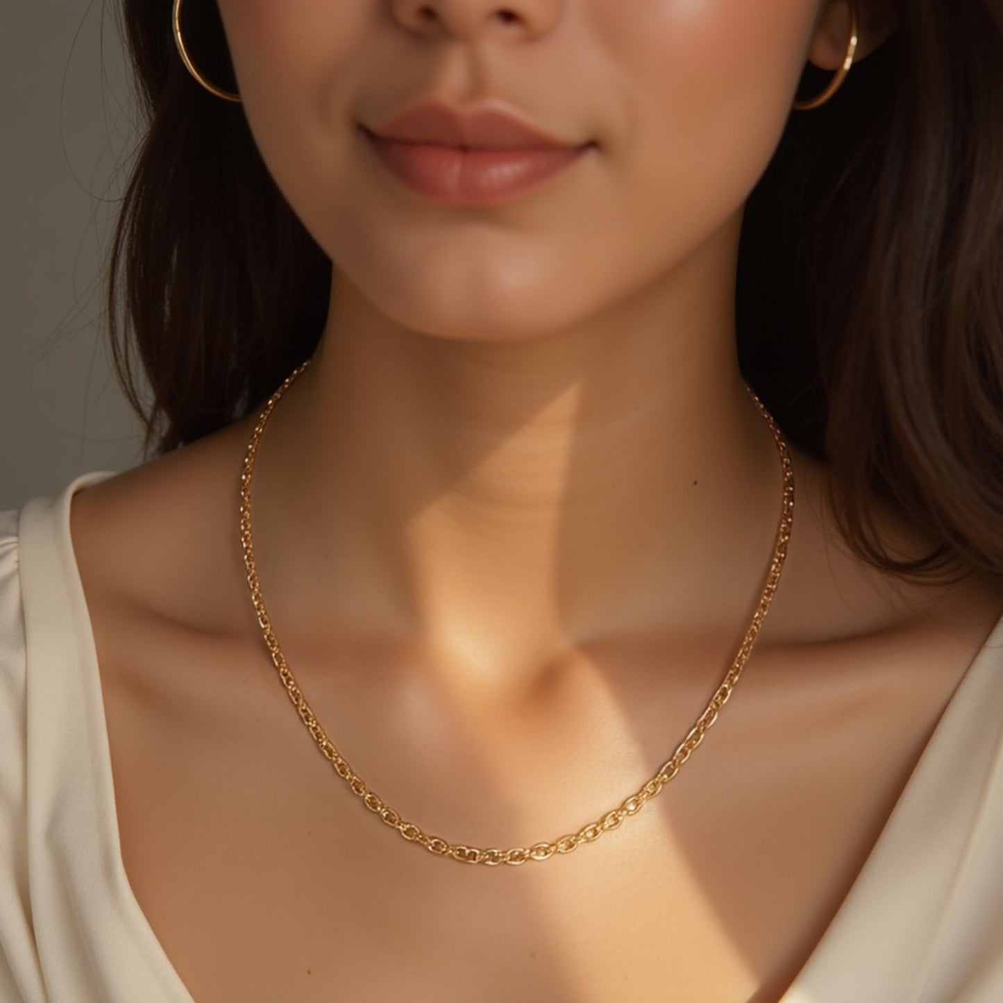 14k Yellow Gold Diamond Cut Cable Link Chain (2.60 mm)