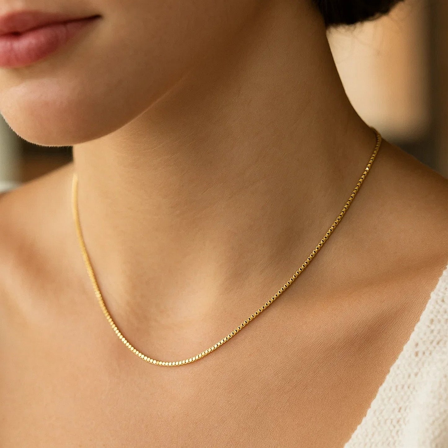 14k Yellow Gold Classic Box Chain (0.68 mm)