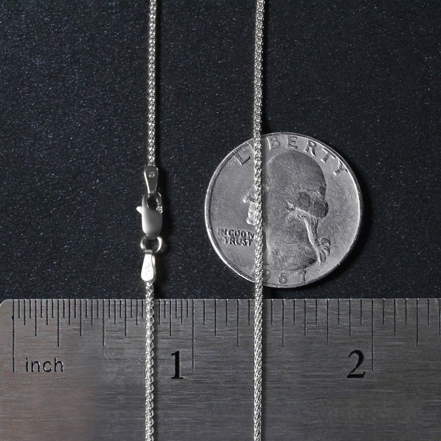 14k White Gold Round Wheat Chain (1.2 mm)