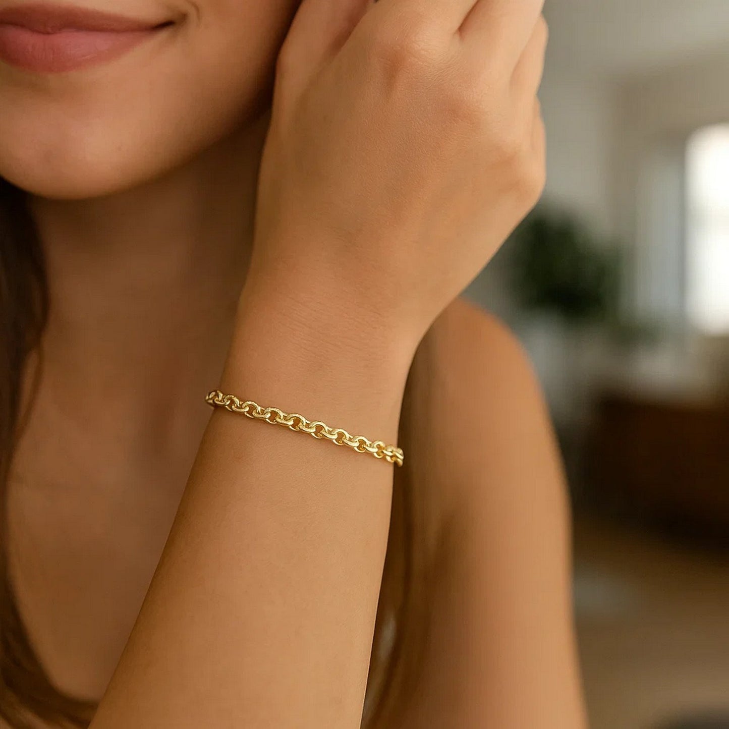 14k Yellow Gold Rolo Bracelet  (2.50 mm)