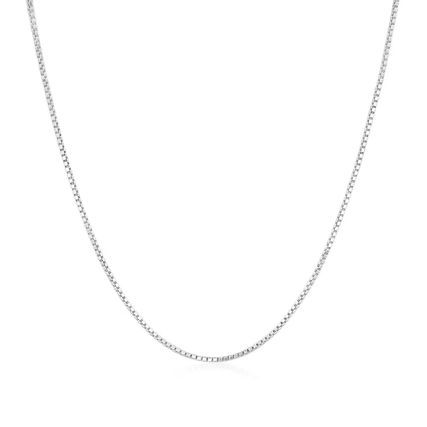 14k White Gold Classic Box Chain (0.75 mm)
