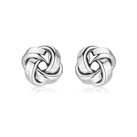 Petite Sterling Silver Polished Love Knot Earrings(9mm)