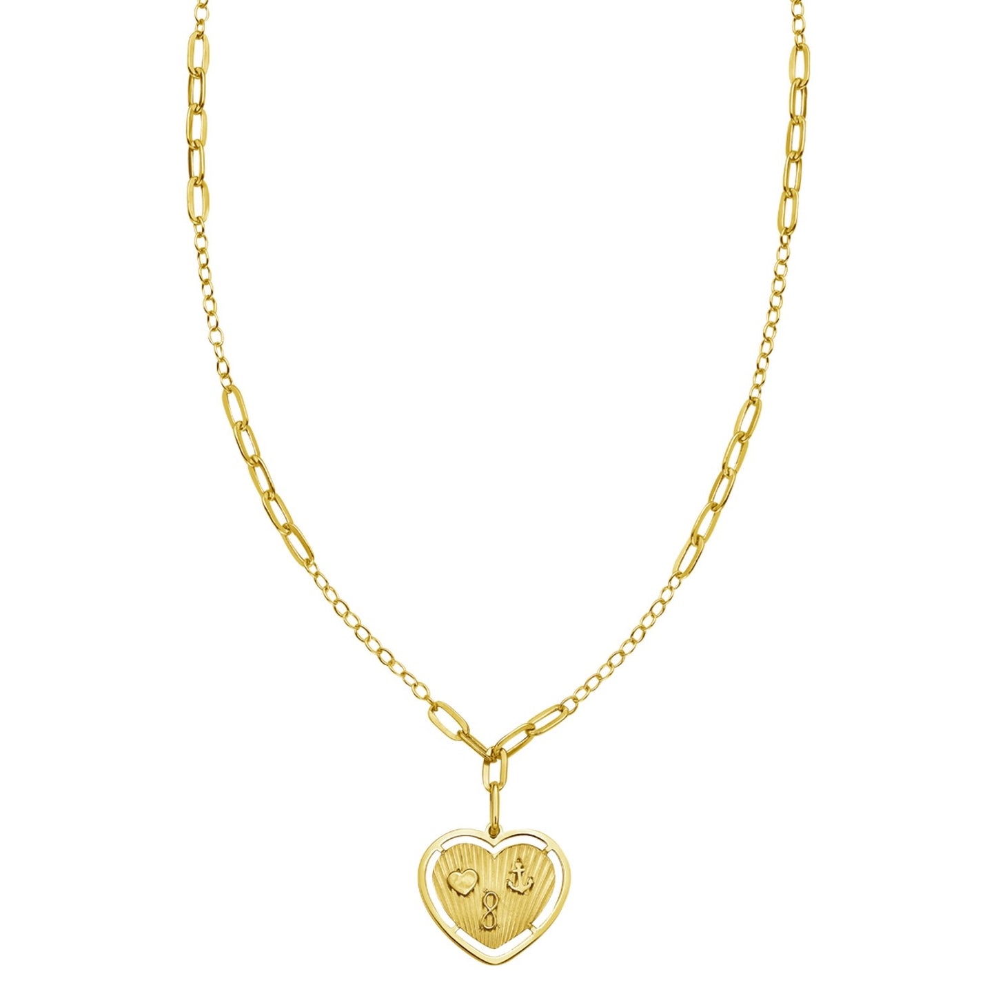 14K Yellow Gold Lucky Forever Heart Necklace