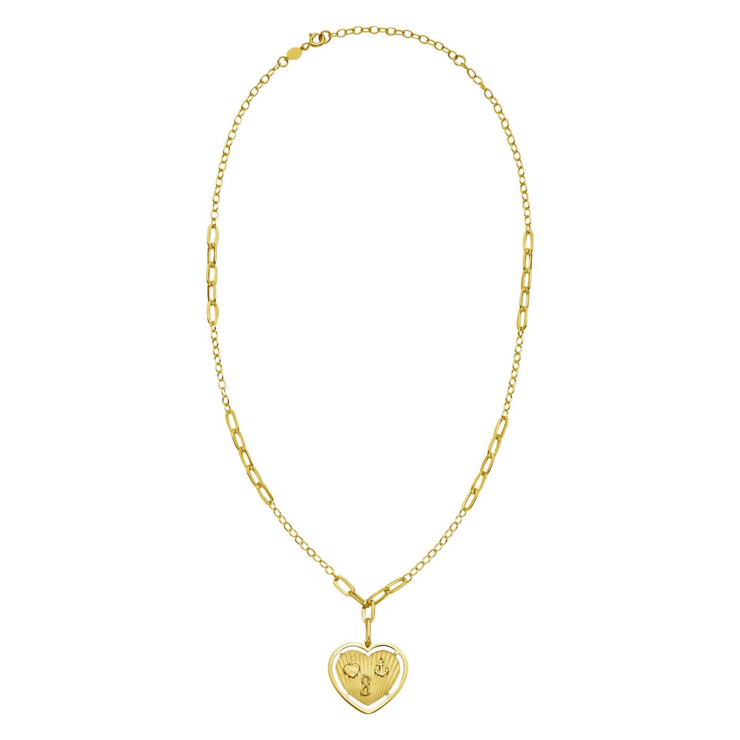 14K Yellow Gold Lucky Forever Heart Necklace