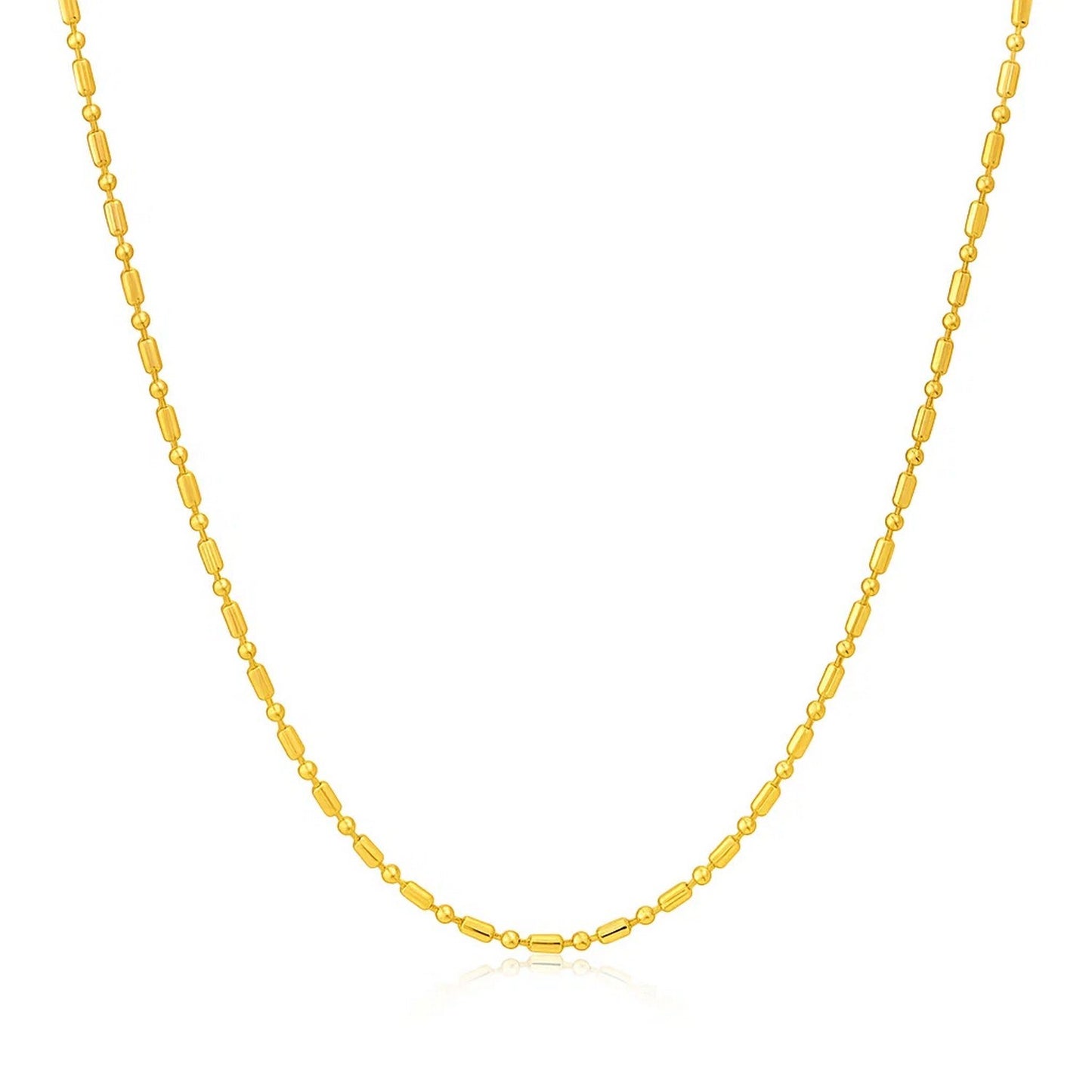 14k Yellow Gold Diamond-Cut Bead Chain (0.90 mm)