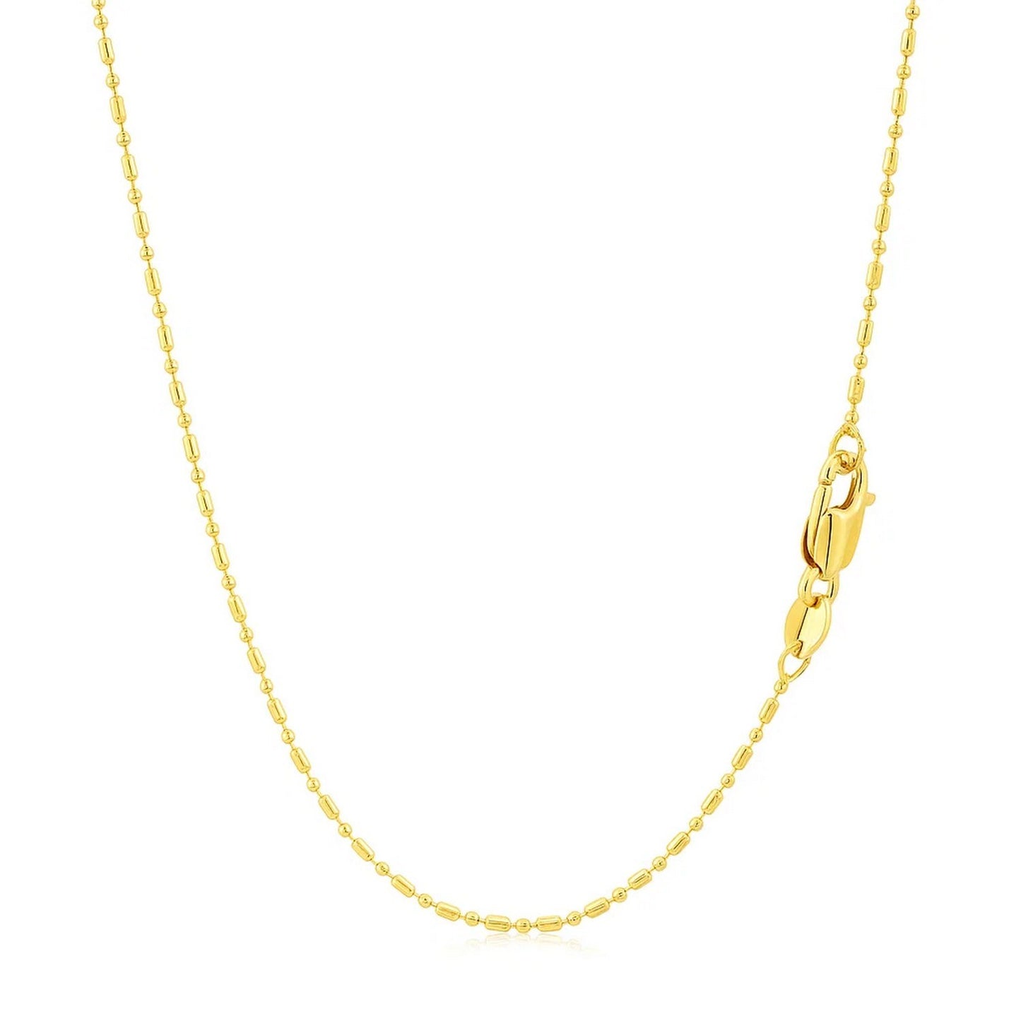 14k Yellow Gold Diamond-Cut Bead Chain (0.90 mm)