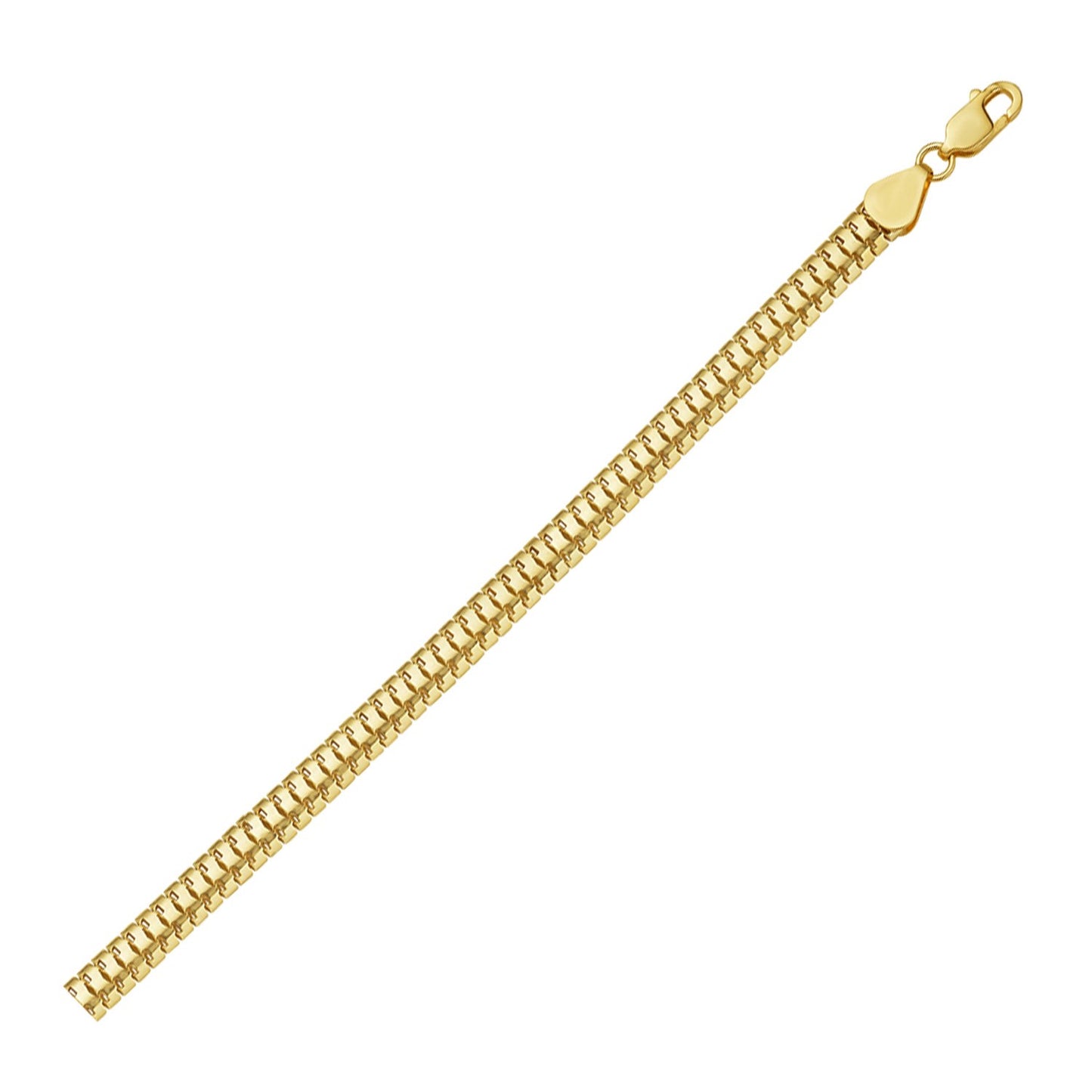 14K Yellow Gold Lite Oval Snake Chain Bracelet (6.50 mm)